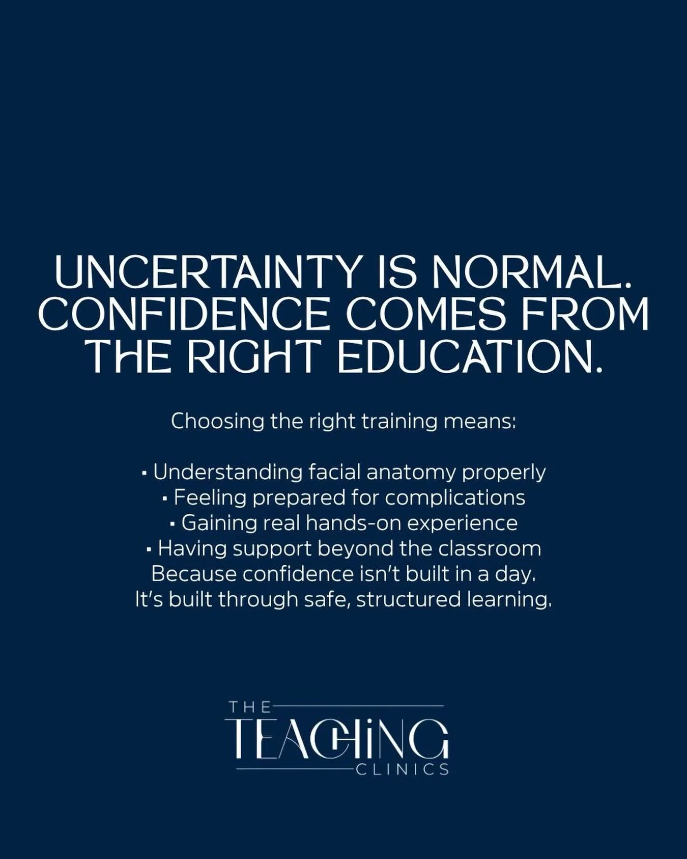 Thinking about aesthetics training can feel overwhelming.

There&rsquo;s a lot of noise, a lot of options, and a lot of pressure to &ldquo;just start&rdquo;. But hesitation is not a weakness, it&rsquo;s awareness. It means you care about doing things