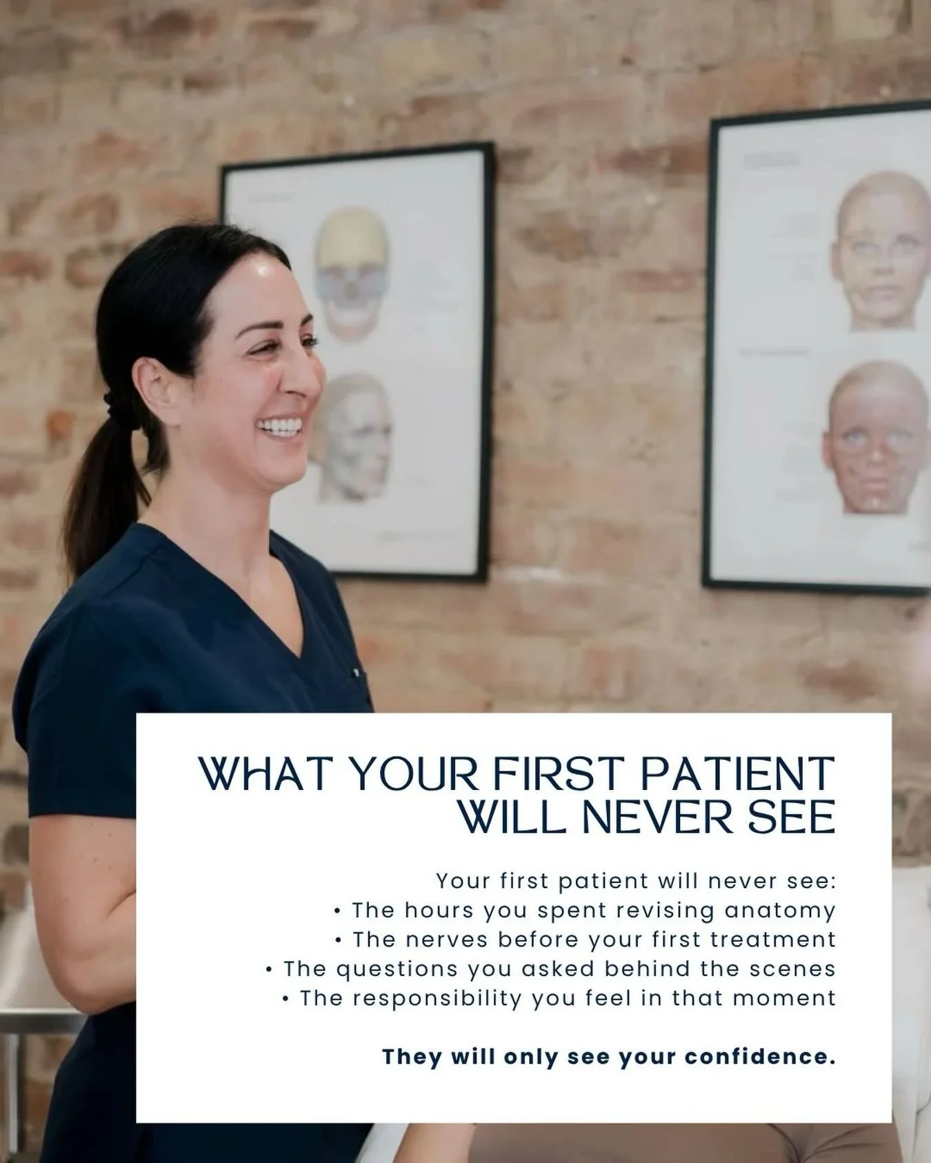 Your first patient will never see:

&bull; The hours you spent revising anatomy
&bull; The nerves before your first treatment
&bull; The questions you asked behind the scenes
&bull; The responsibility you feel in that moment

They will only see your 