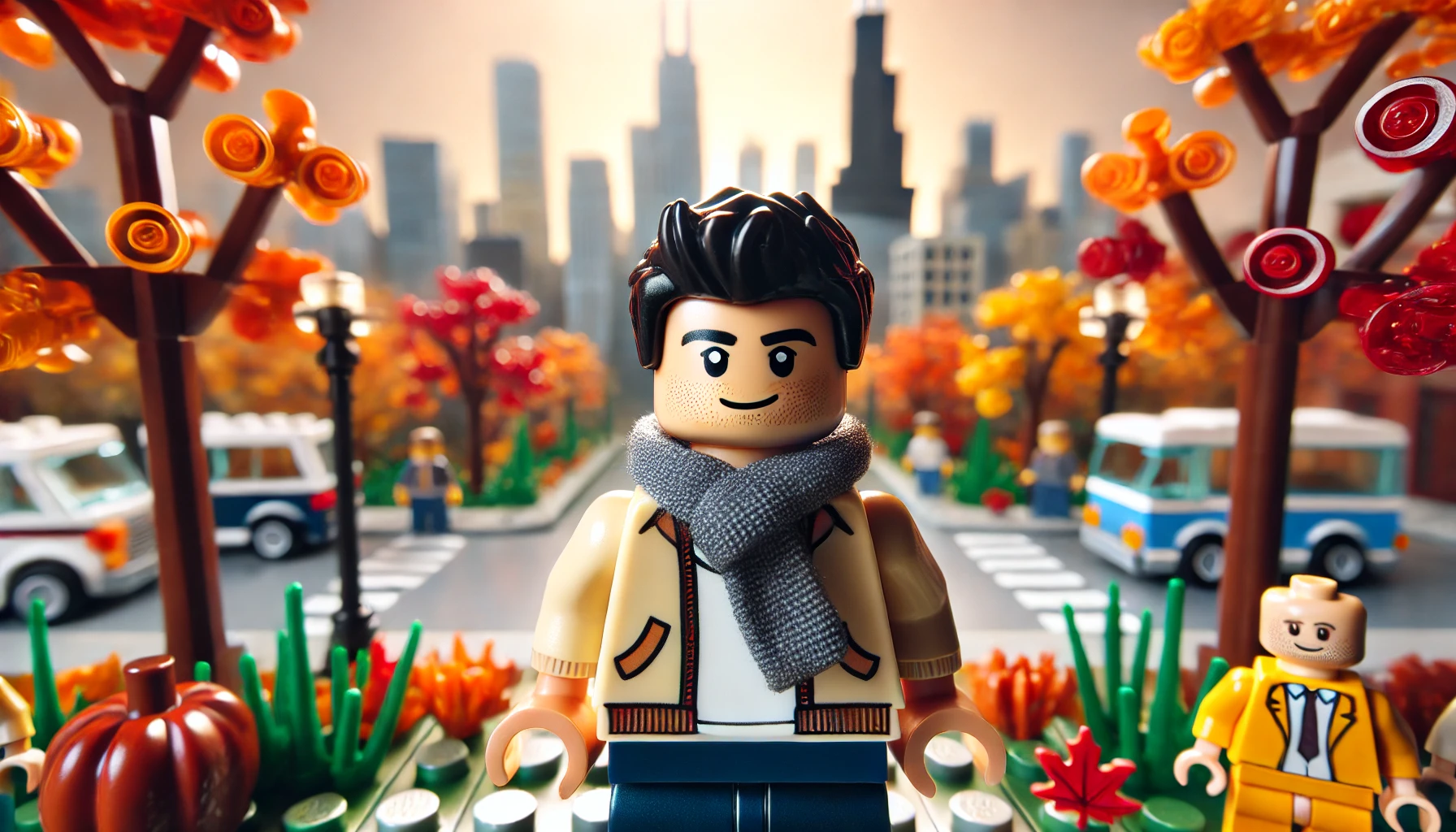 brandon condict as lego minifigure in autumn chicago