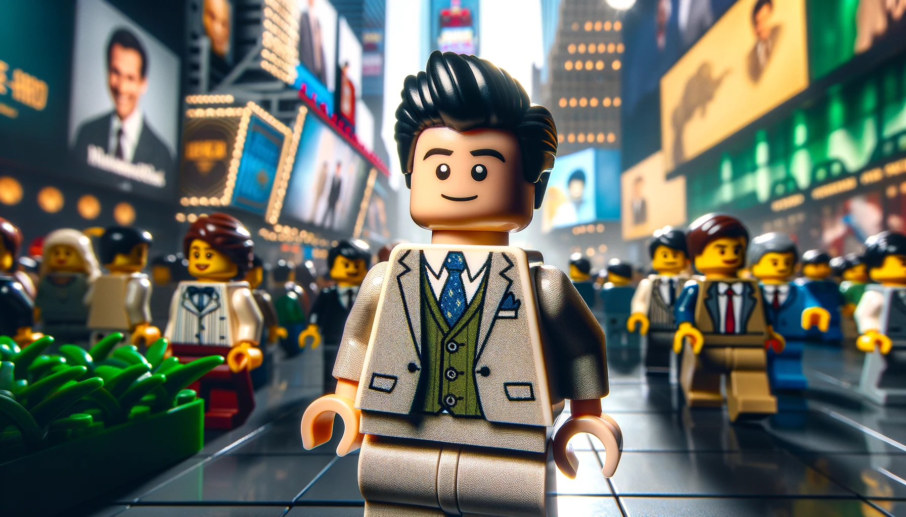 brandon condict as lego minifigure in new york city