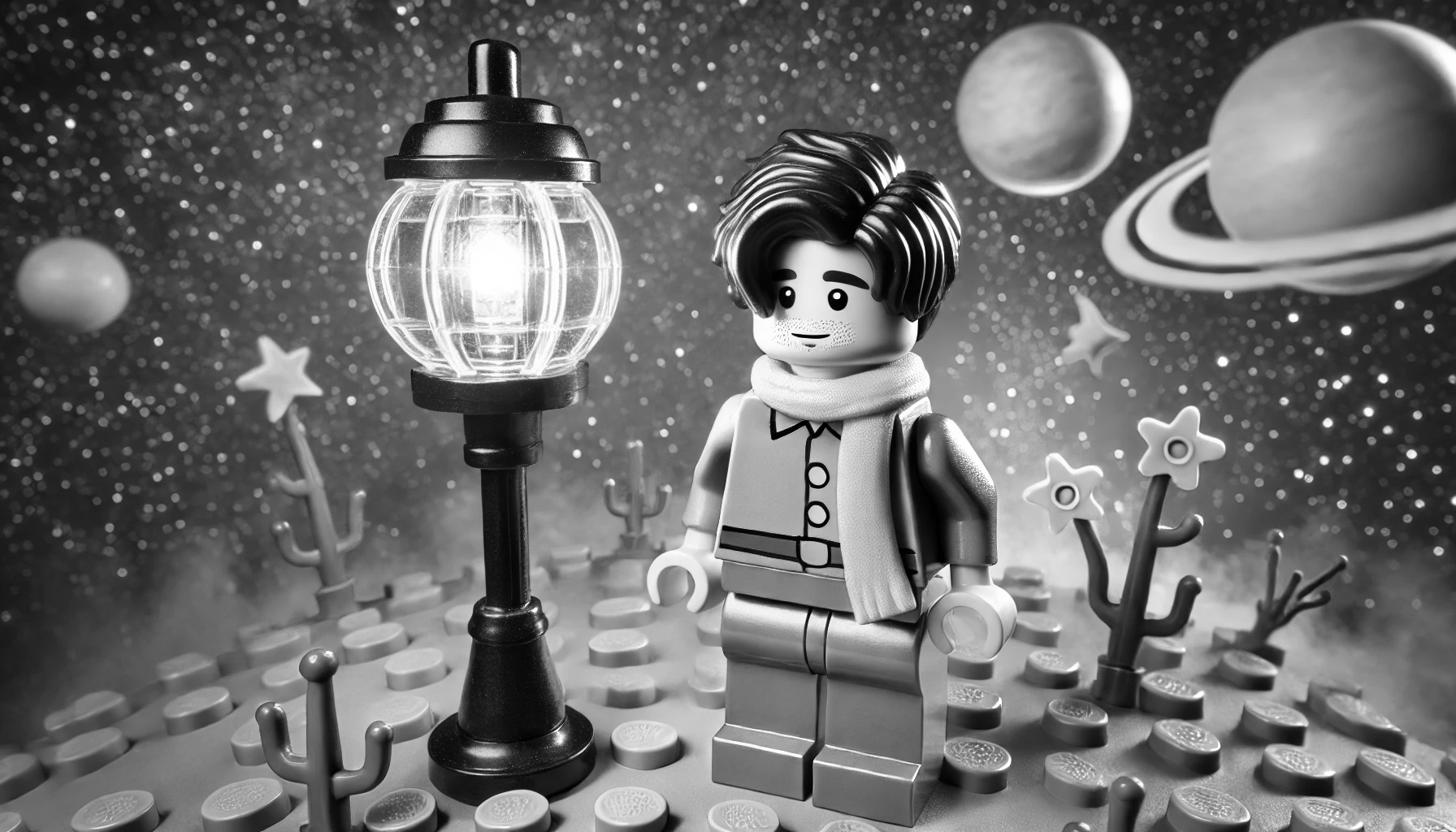 brandon condict as lego minifigure the little prince with lantern