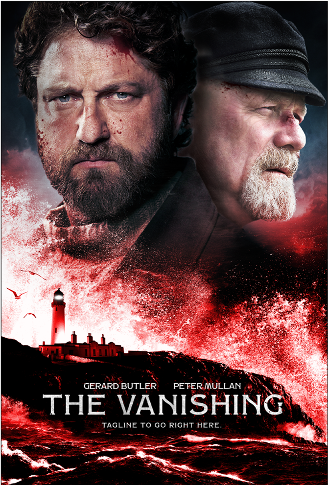 Movie poster for "The Vanishing" featuring Gerard Butler and Peter Mullan and Produced by Andy Evans