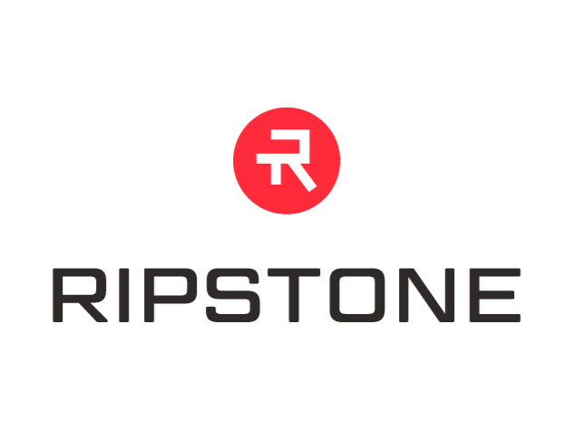 Ripstone logo with a red circle and a white stylized 'R' in the center, with the word 'RIPSTONE' below in gray.