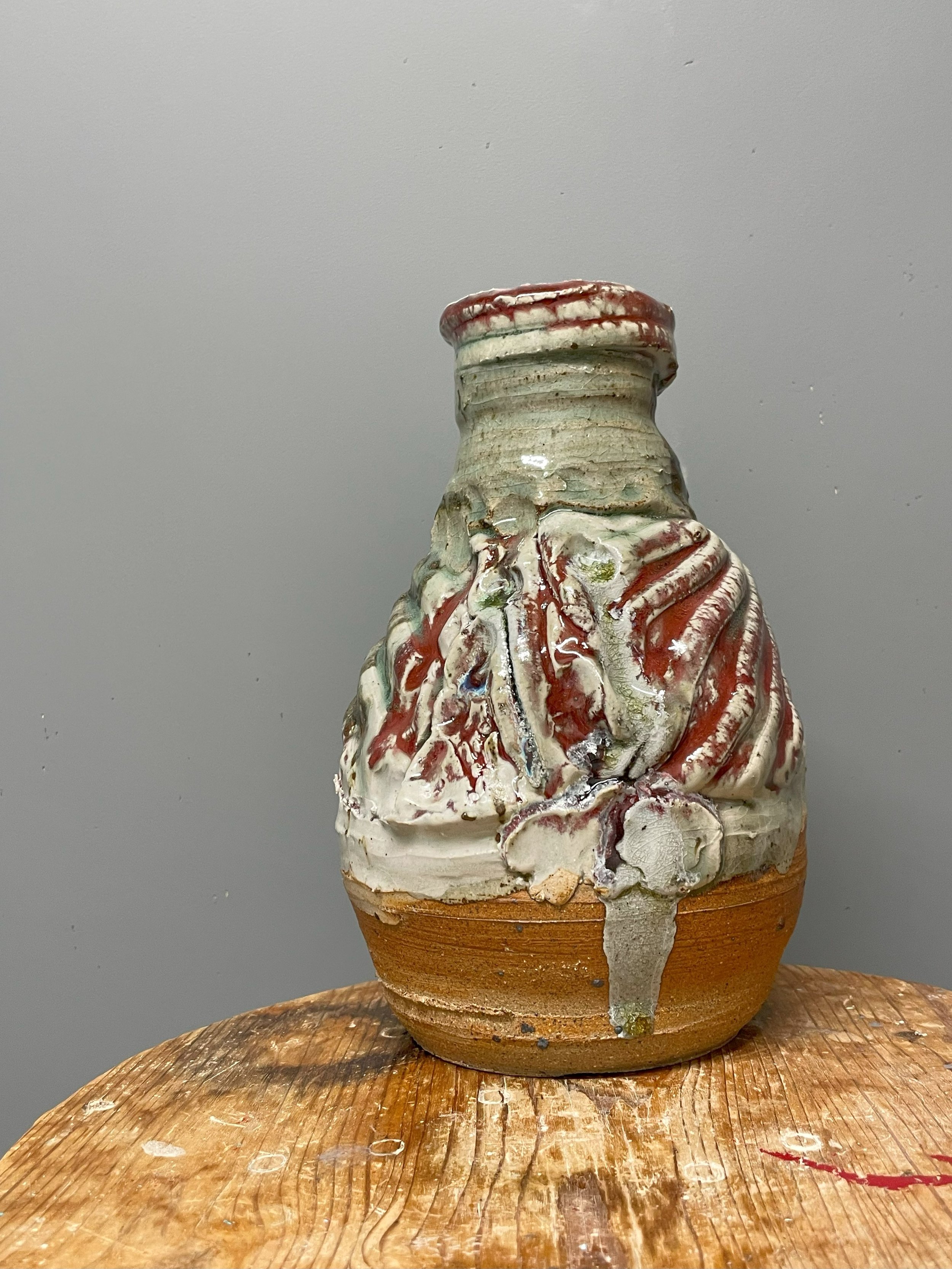 Copper Red Round Vase.