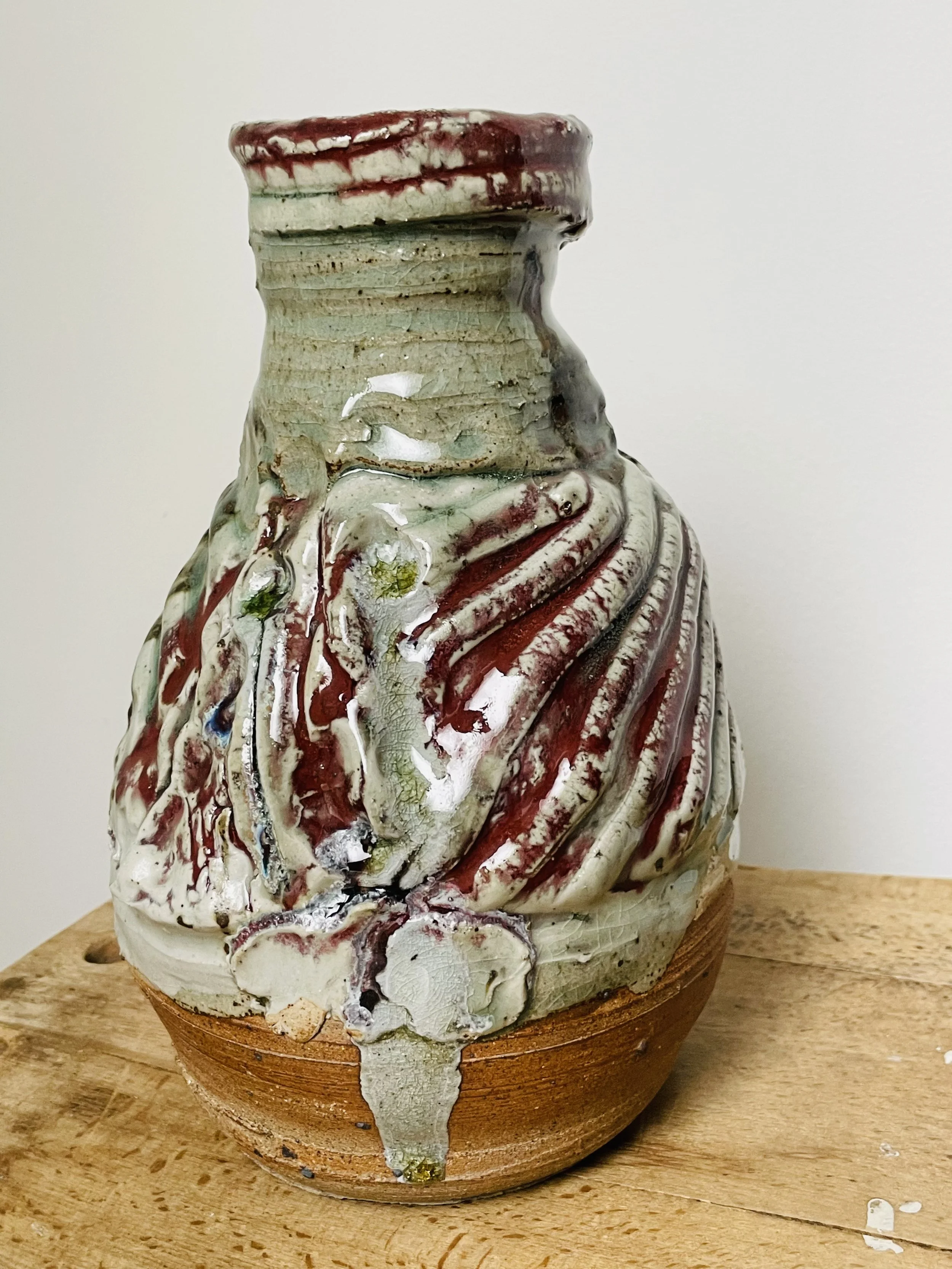 Copper Red Round Vase.