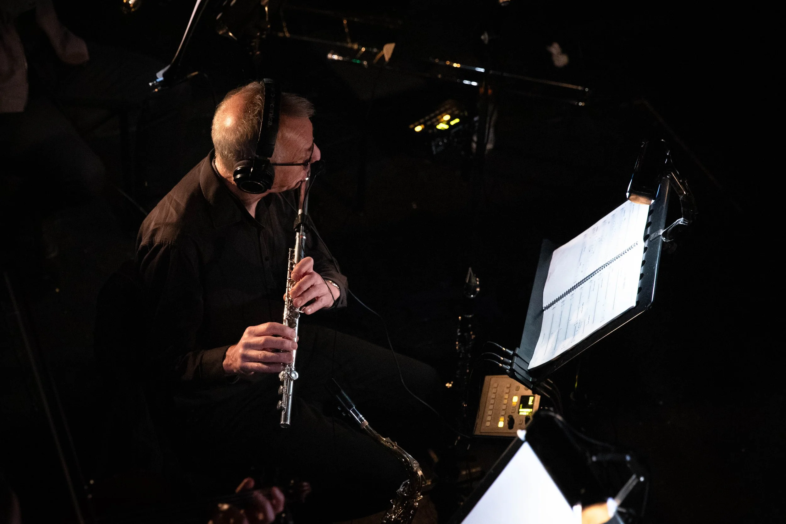 Flute Mic'd with DPA 4099, Monitoring through Allen Heath ME-1 Monitor