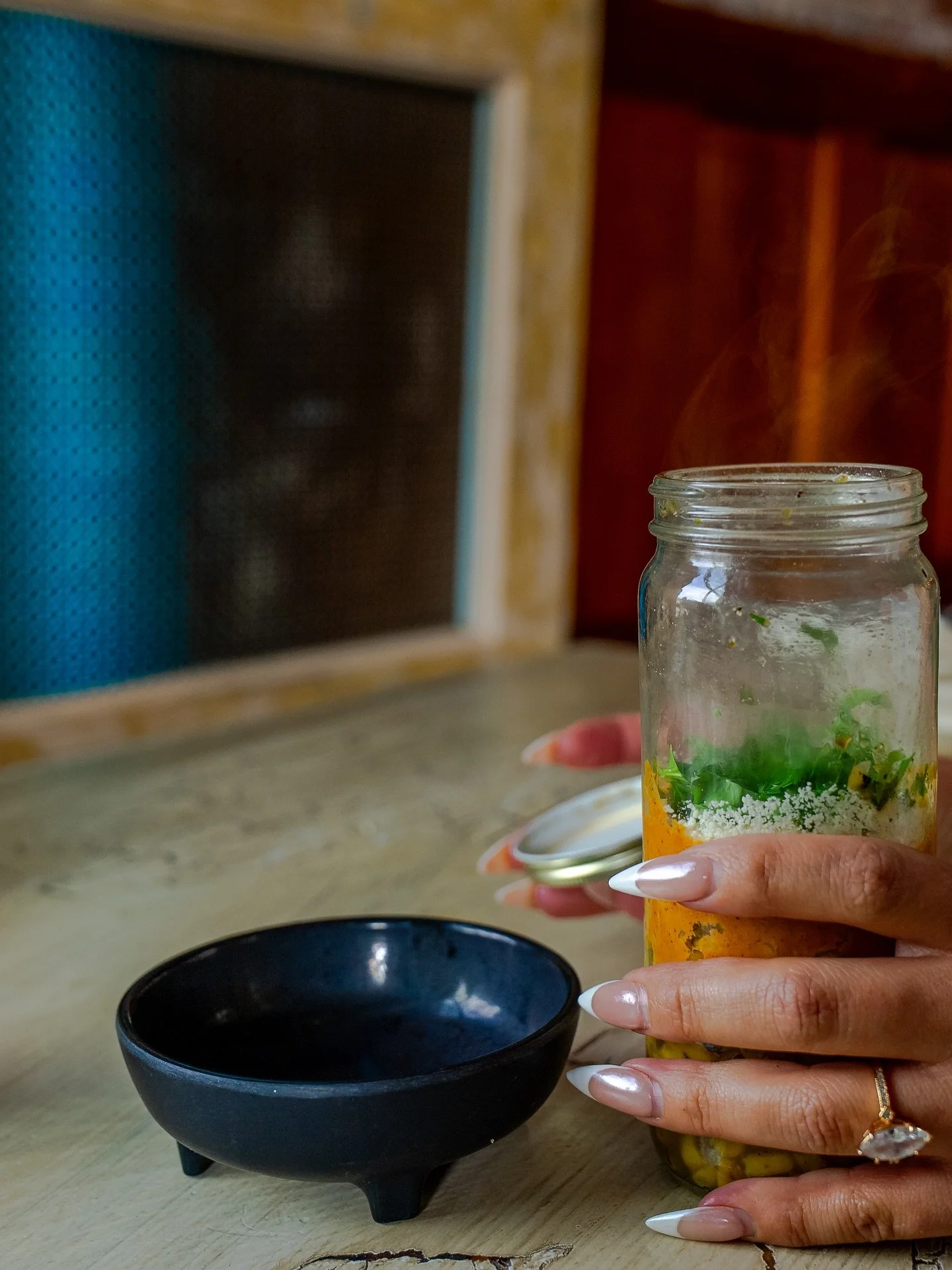 Smoked Esquites! Yeah, they come in a jar that smokes. And yeah, it adds a little extra flavor. 

Now part of our fall seasonal menu!