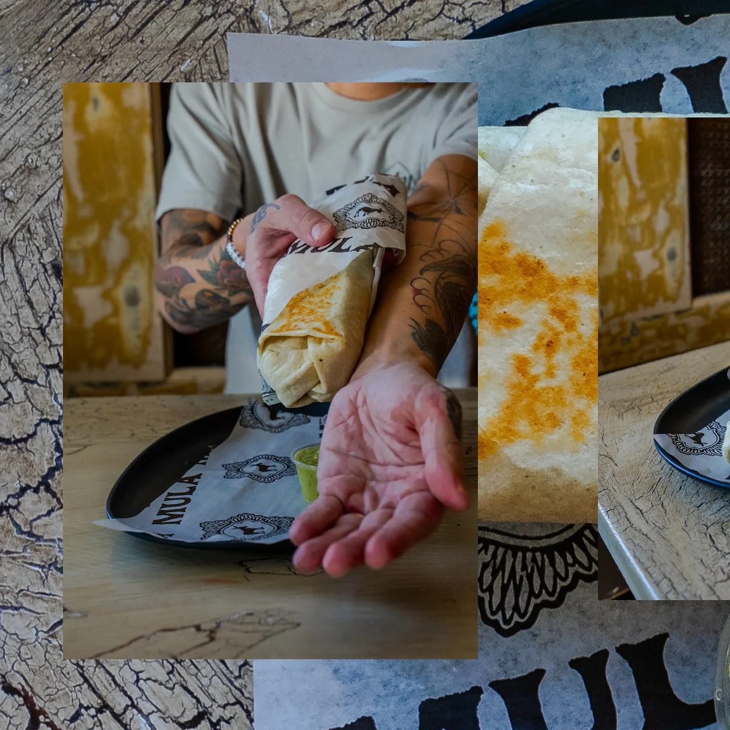 Burritos…at MULA!? Yes. Today only. Juárez style. Long and skinny but still plenty to fill you up. Choice of carnitas, barbacoa, or rajas wrapped up with refried beans and queso oaxaqueño blend and grilled on the plancha.