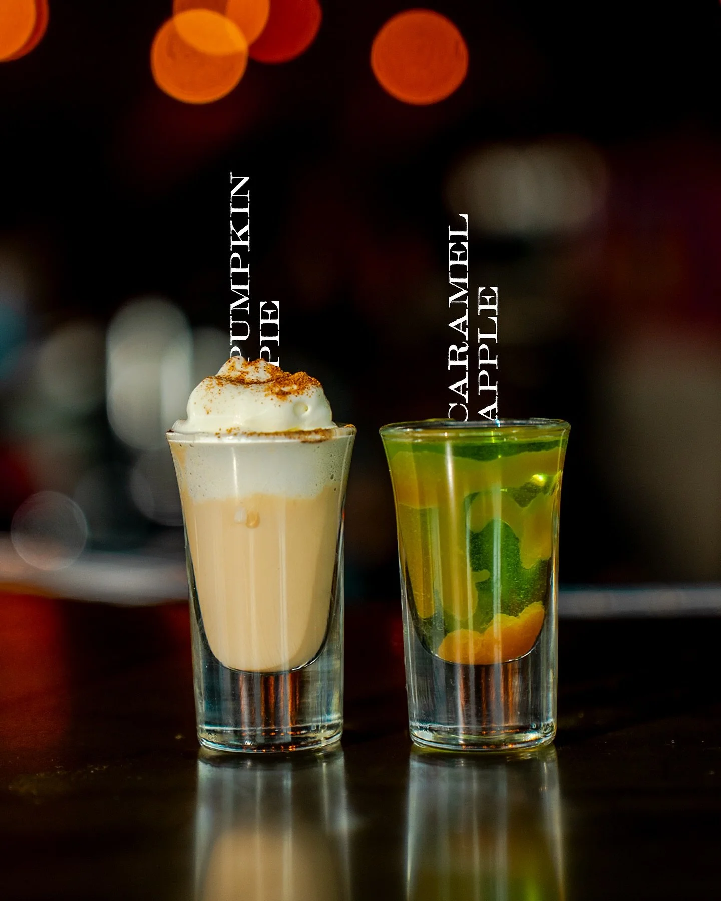 Our kind of dessert. Pumpkin pie and caramel apple shots. On our seasonal menu for a little while longer.