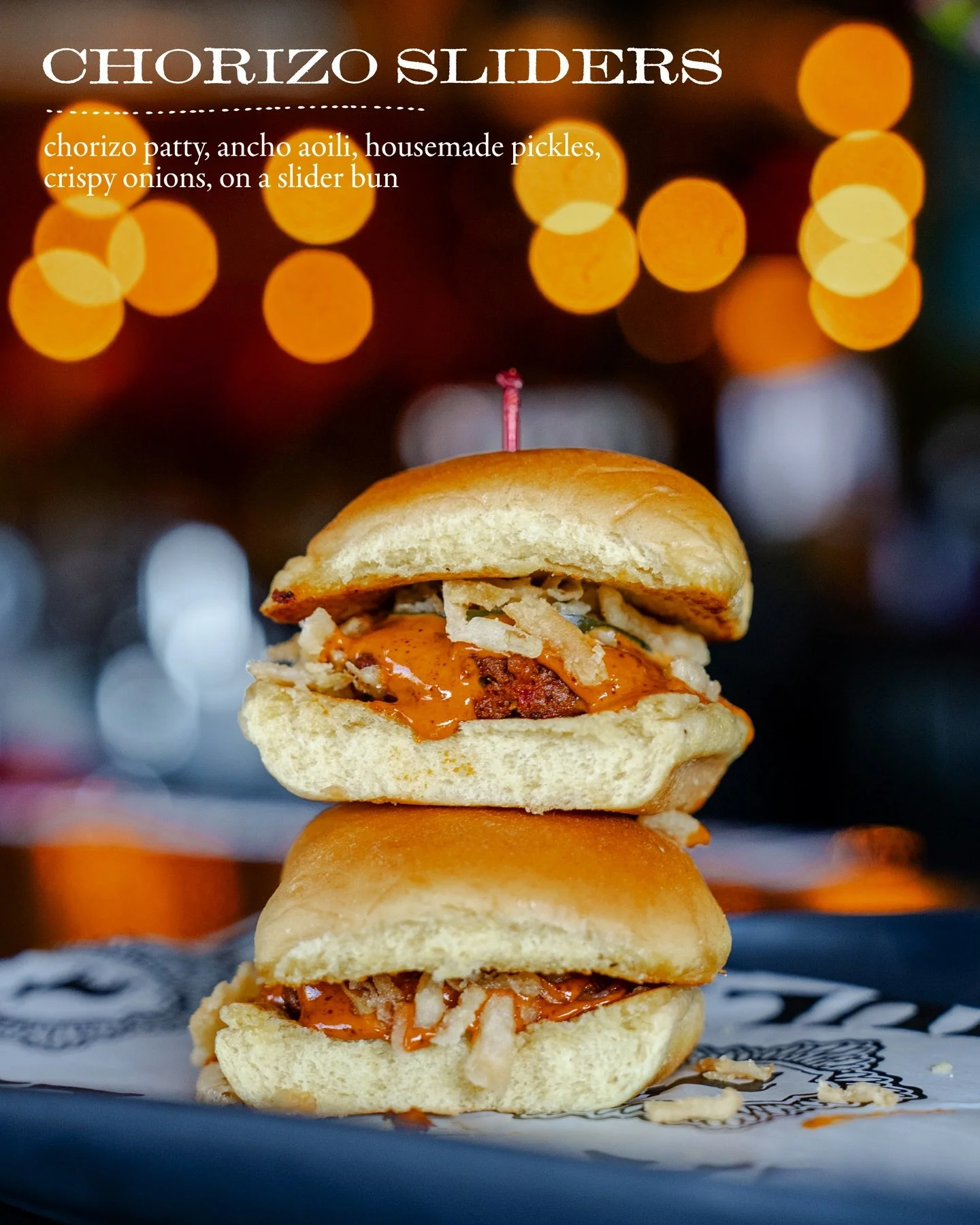 Chorizo sliders! Now on our new Spring &lsquo;26 Seasonal Menu. Swipe to see the full menu.