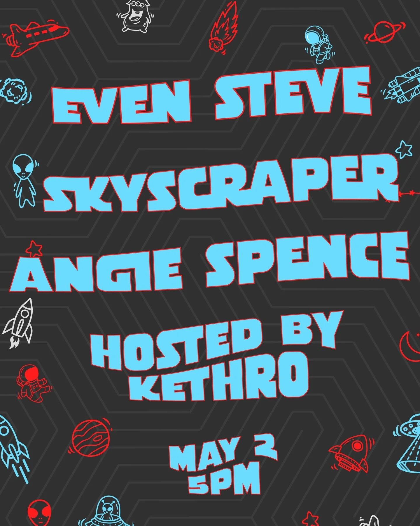 NEXT SATURDAY. Introducing our talent for the evening: 

@djevensteve 
@deejayskyscraper 
@dj_angiespence 

Hosted by our main man @kethro. 

Gates at 5pm. 21+. We will see you in the back lot.