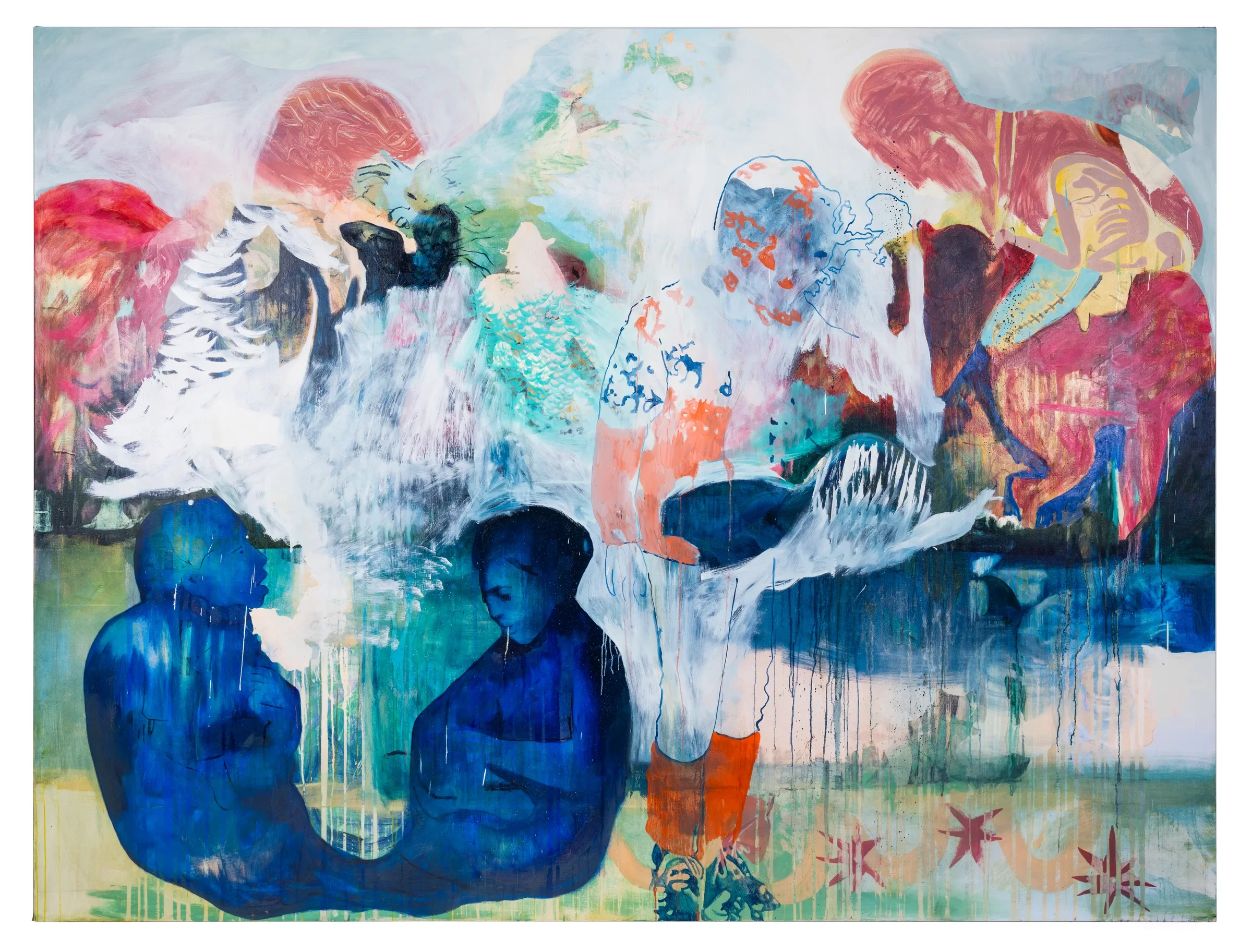 Alexis Soul-Gray
My brother stands in falling snow, but it was not snowing, 2023-2025
Oil on linen
205 x 275 cm