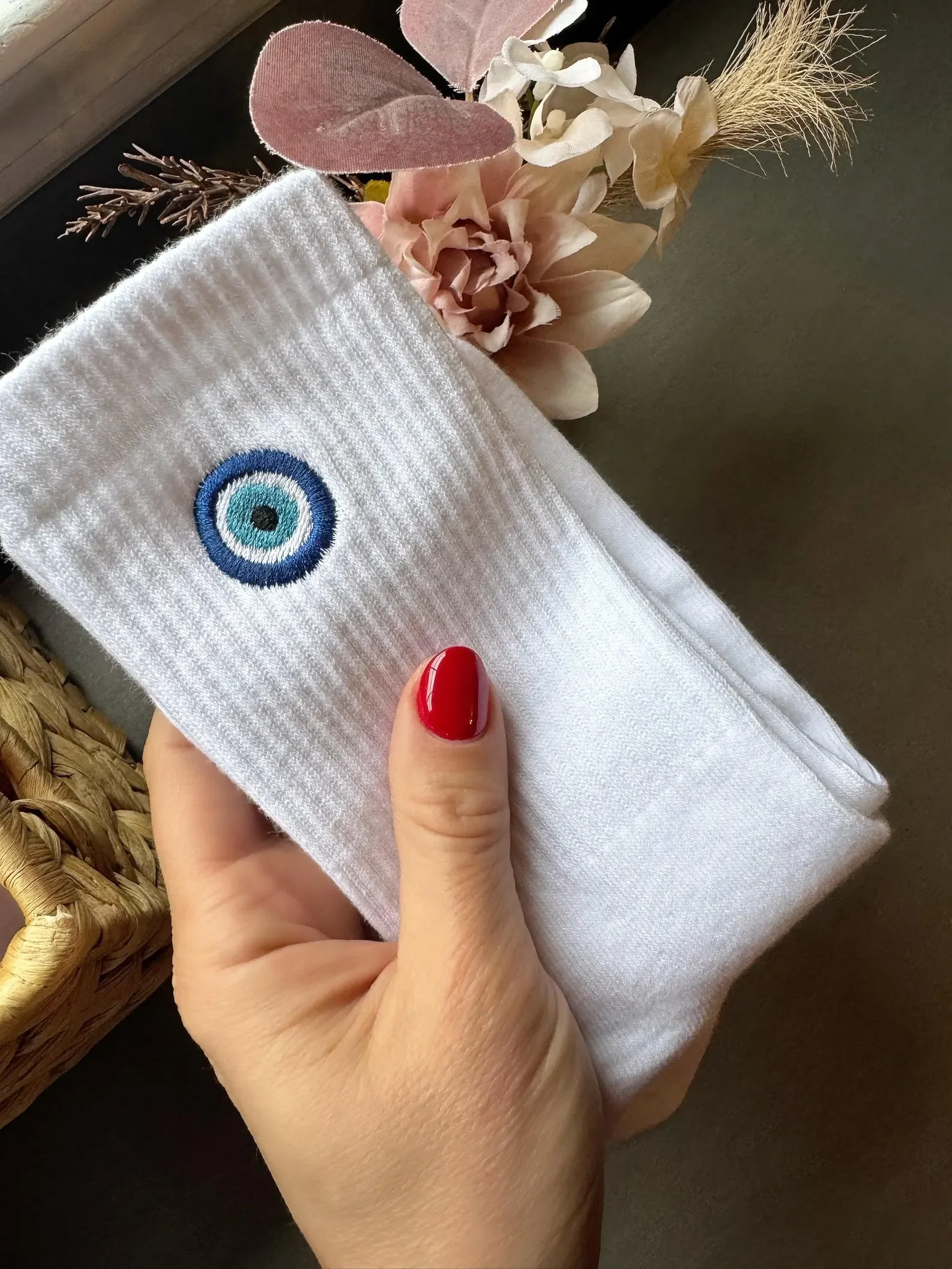 Evil Eye Crew Socks
