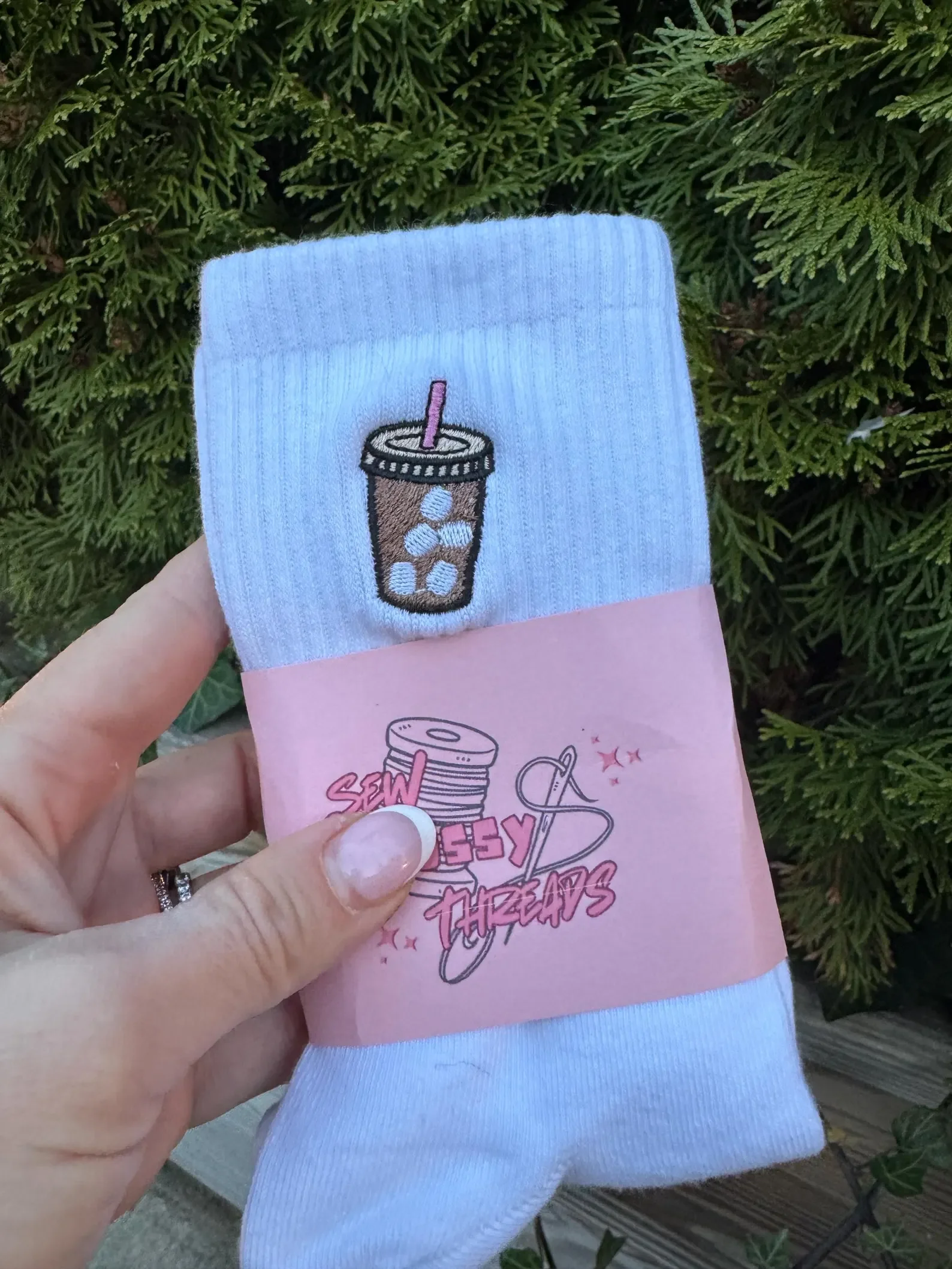 Iced Coffee Crew Socks