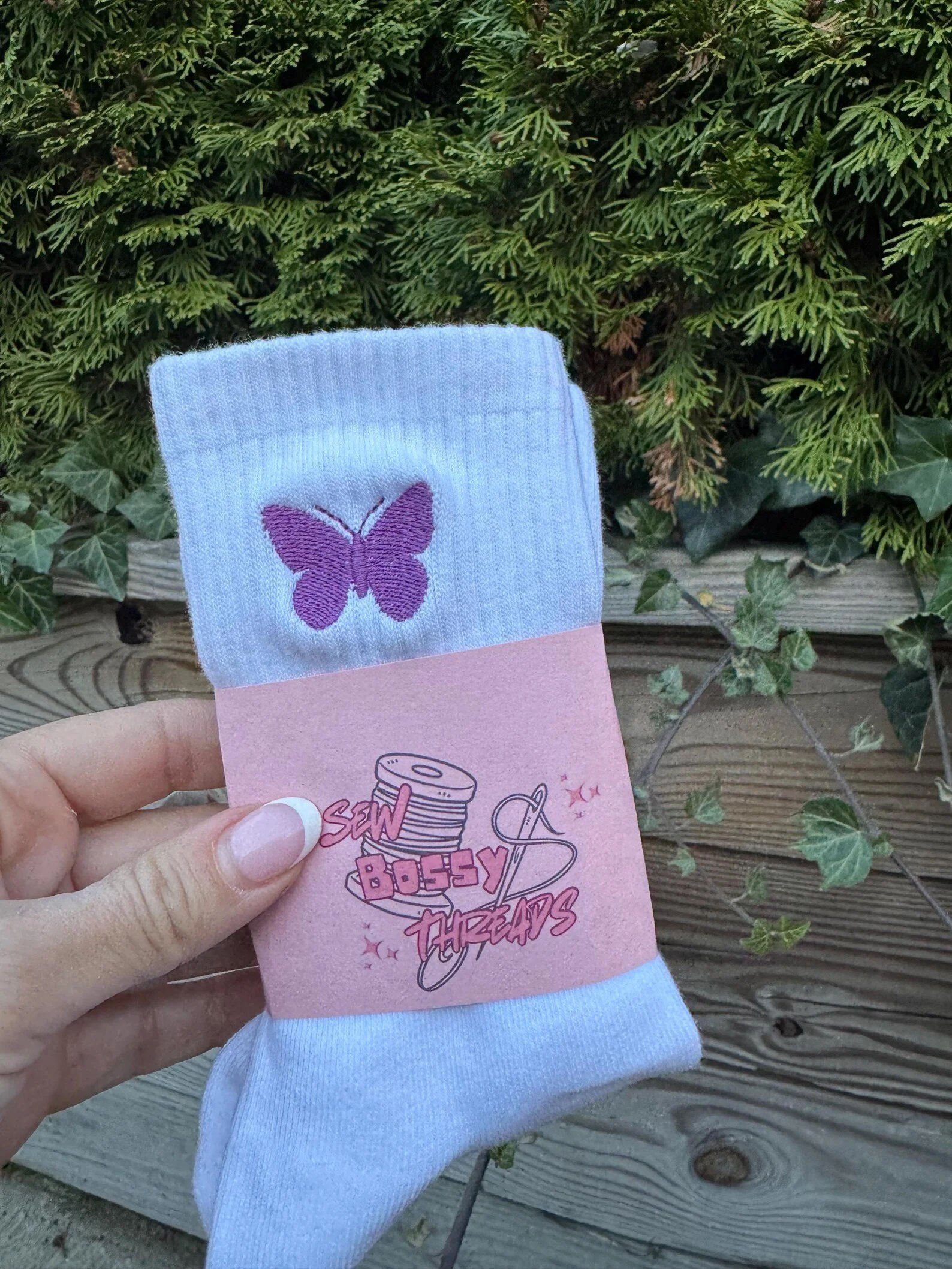Butterfly Crew Socks