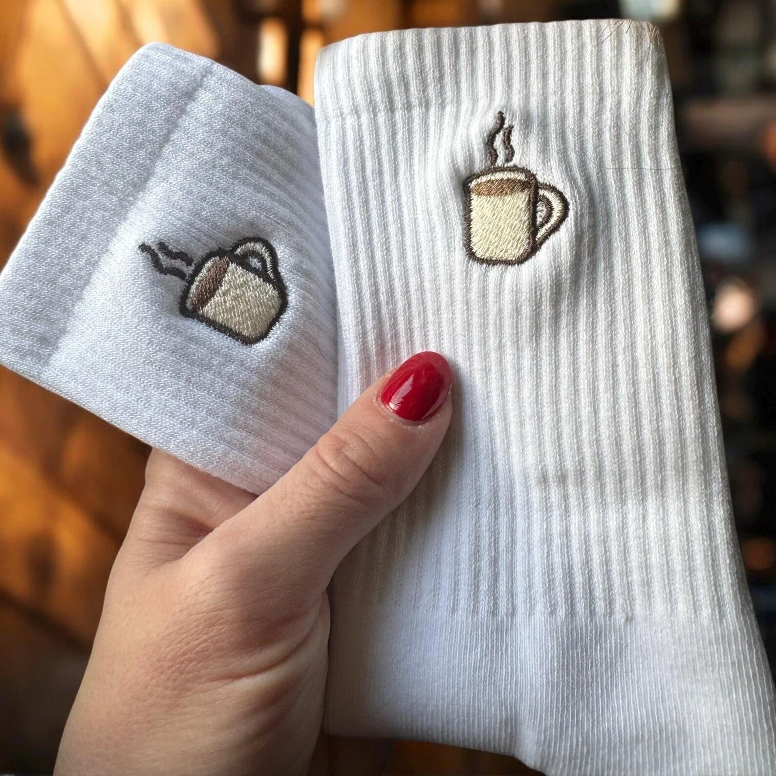 HOT Coffee Cup Crew Socks