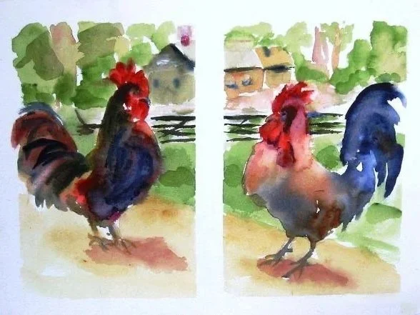 Roosters | 3:4 (H:W) Aspect Ratio As Shown | Available as 2 Individual Rooster Paintings in Various Colors and Aspect Ratios |   
 
 
   
    ✅ Add to Set List
   
 
