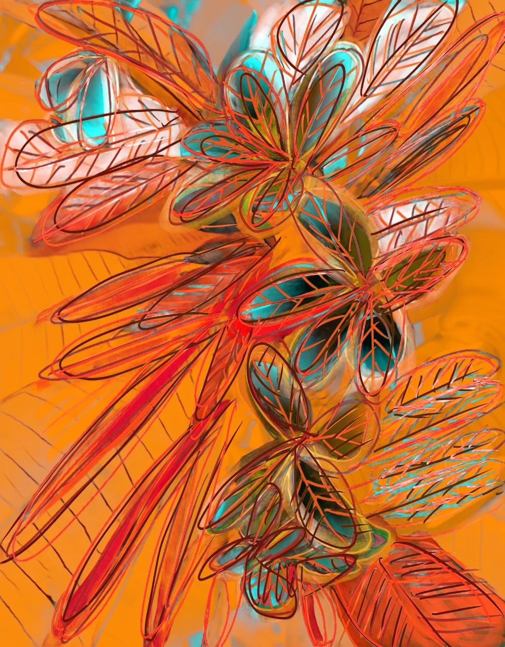 Botanical Overload - Orange | Digital Format Shown 4:3 (H:W) | Available in other Format Ratios & Colors | MORE VARIATION SAMPLES IN FLORAL WORKS & GRAPHIC WORKS ON WHITE
 
 
 
   
    ✅ Add to Set List
   
 