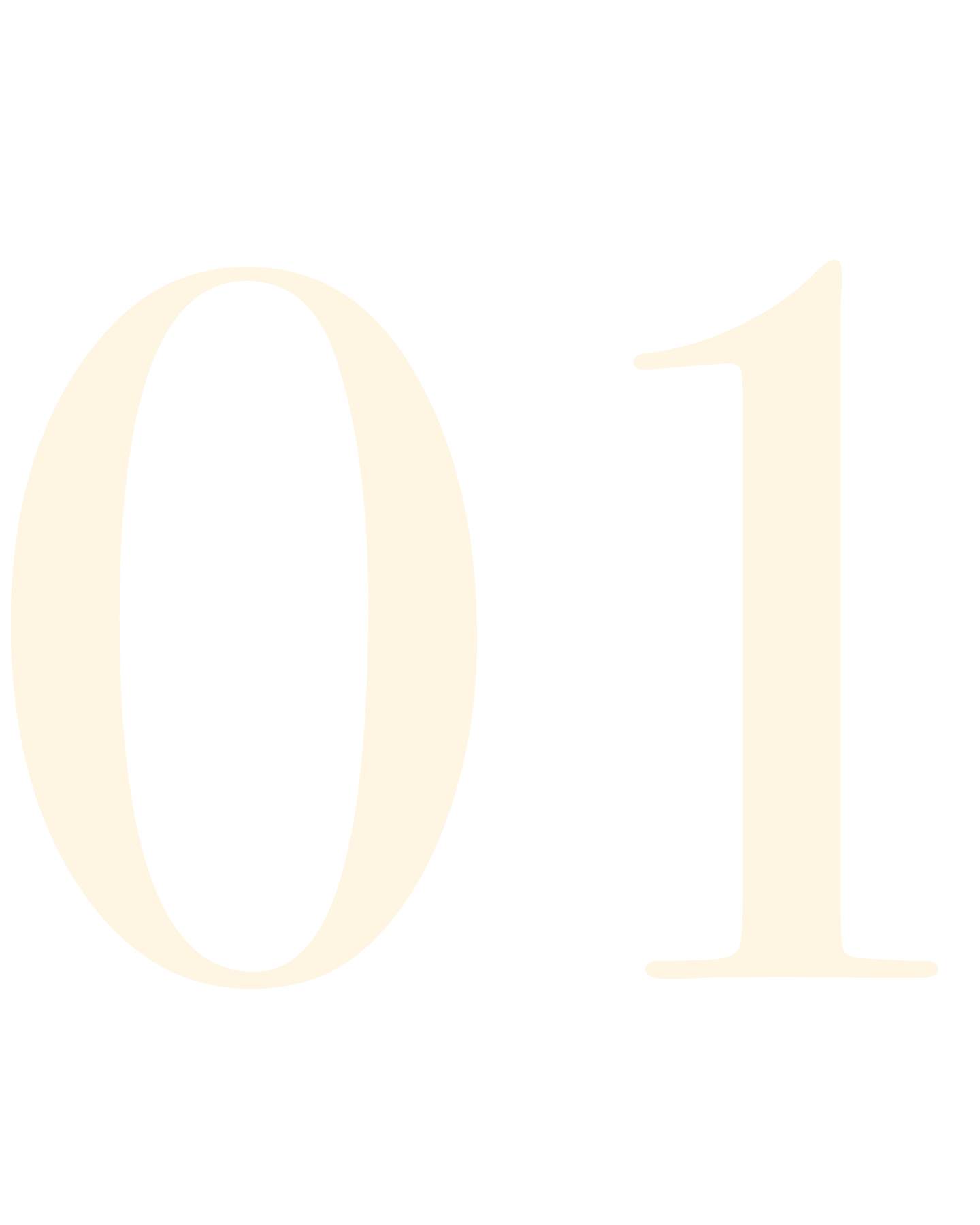 Close-up of gold number 01 on a black background.