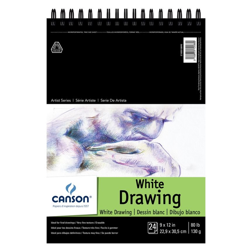 Canson 9 x 12 Pure White Drawing Paper