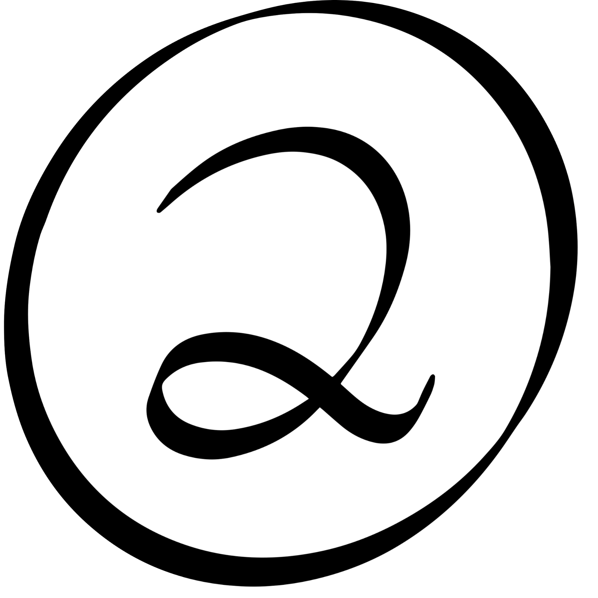 the number 2 encircled by a circle