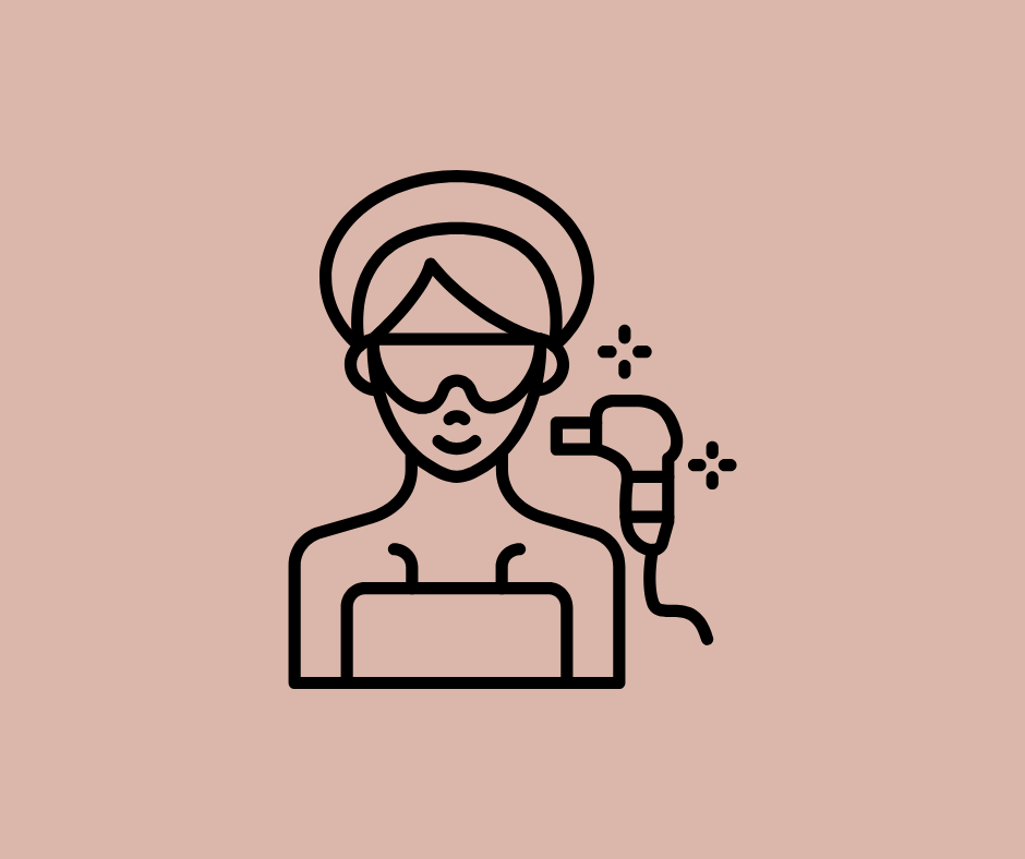 illustration of a woman receiving a laser facial