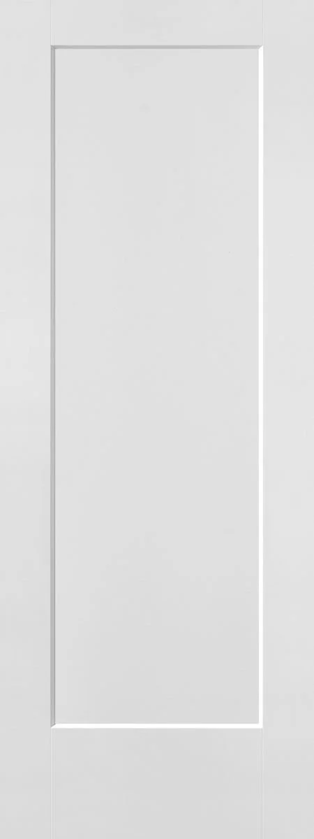 A plain white door with a simple rectangular frame.