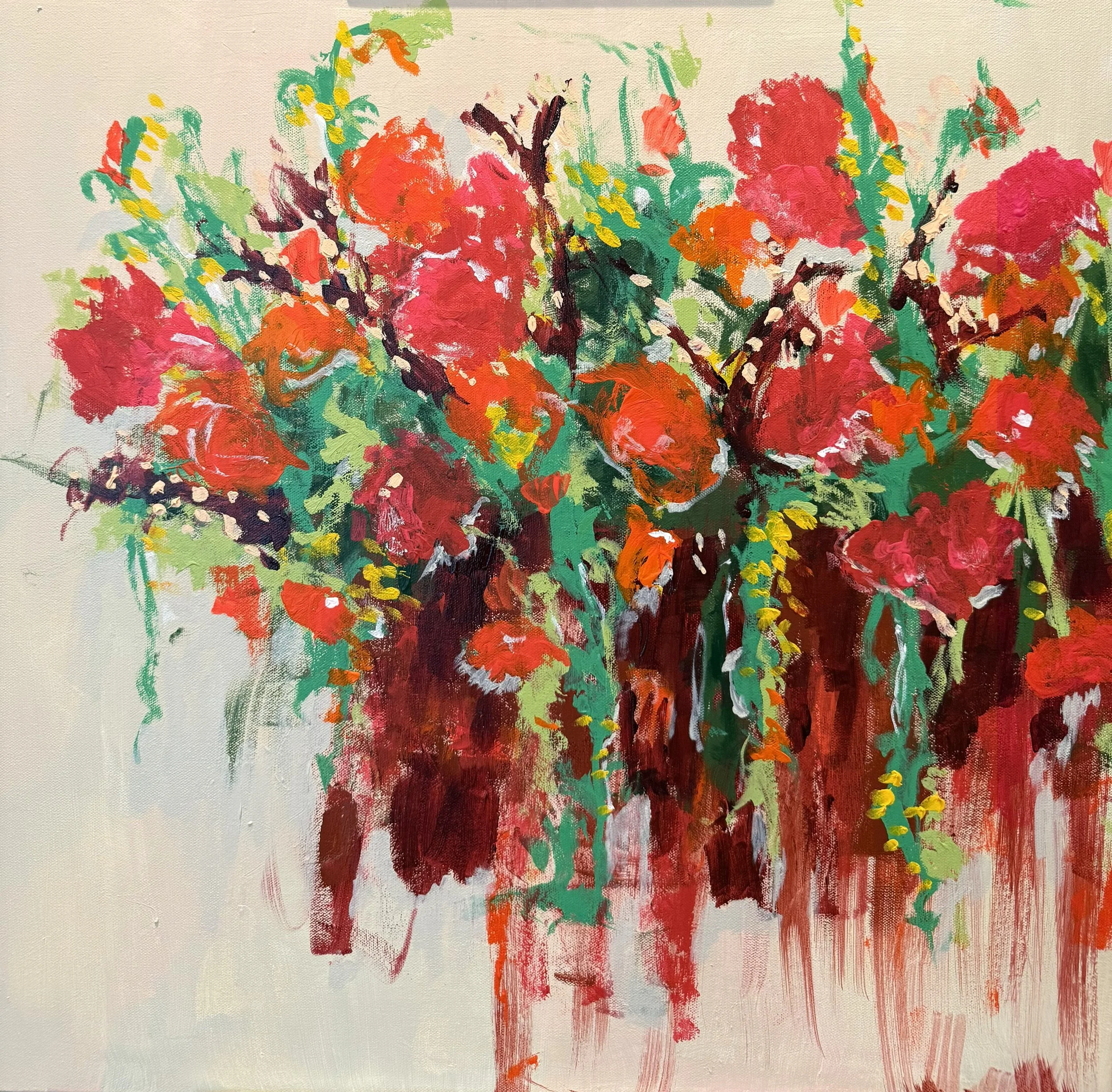 'Floral Beauty'  Acrylic on Canvas 24x24 inches     $500