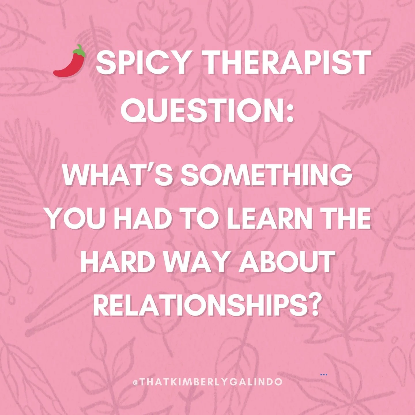 Most of us were never actually taught how relationships work.
🌶️ What&rsquo;s something you had to learn the hard way?

Communication?
Boundaries?
Desire?
Repair?

Comment below 👇🏻

#SpicyTherapist #RelationshipTherapy #DallasTherapist #HealthyRel