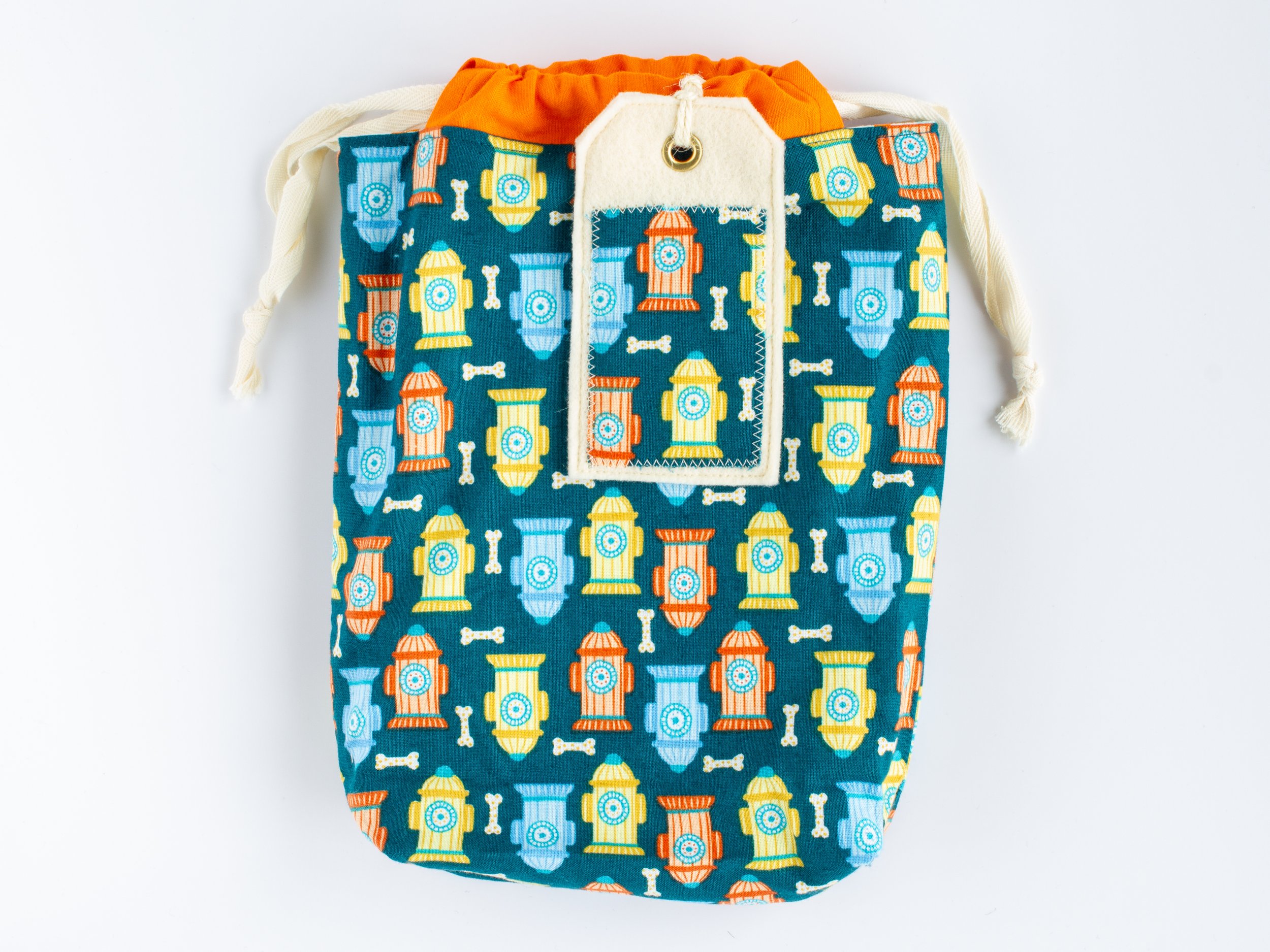 Fire Hydrants & Bones + Striped Cream Heirloom Gift Bag & Tag – Medium