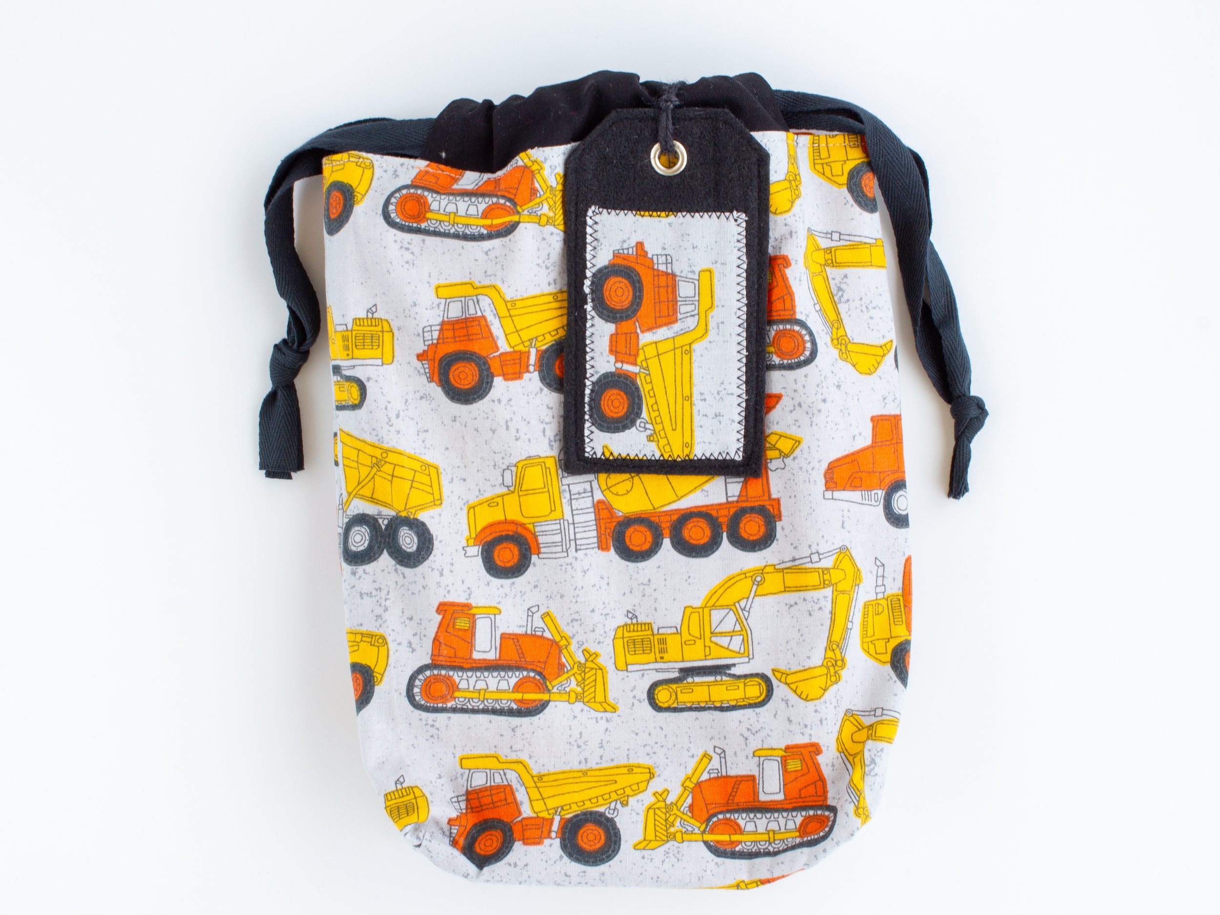 Construction Trucks + Safety Orange Heirloom Gift Bag – Medium