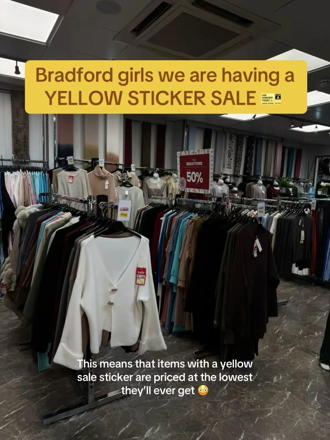 Yellow Sticker Clearance Sale💛 🎫 ✨🤩

Final pieces, crazy reductions, and no restocks. Sale pieces have been reduced to their lowest price. We&rsquo;re clearing space for new arrivals, so grab your favourites before they&rsquo;re gone.

Sale ends w