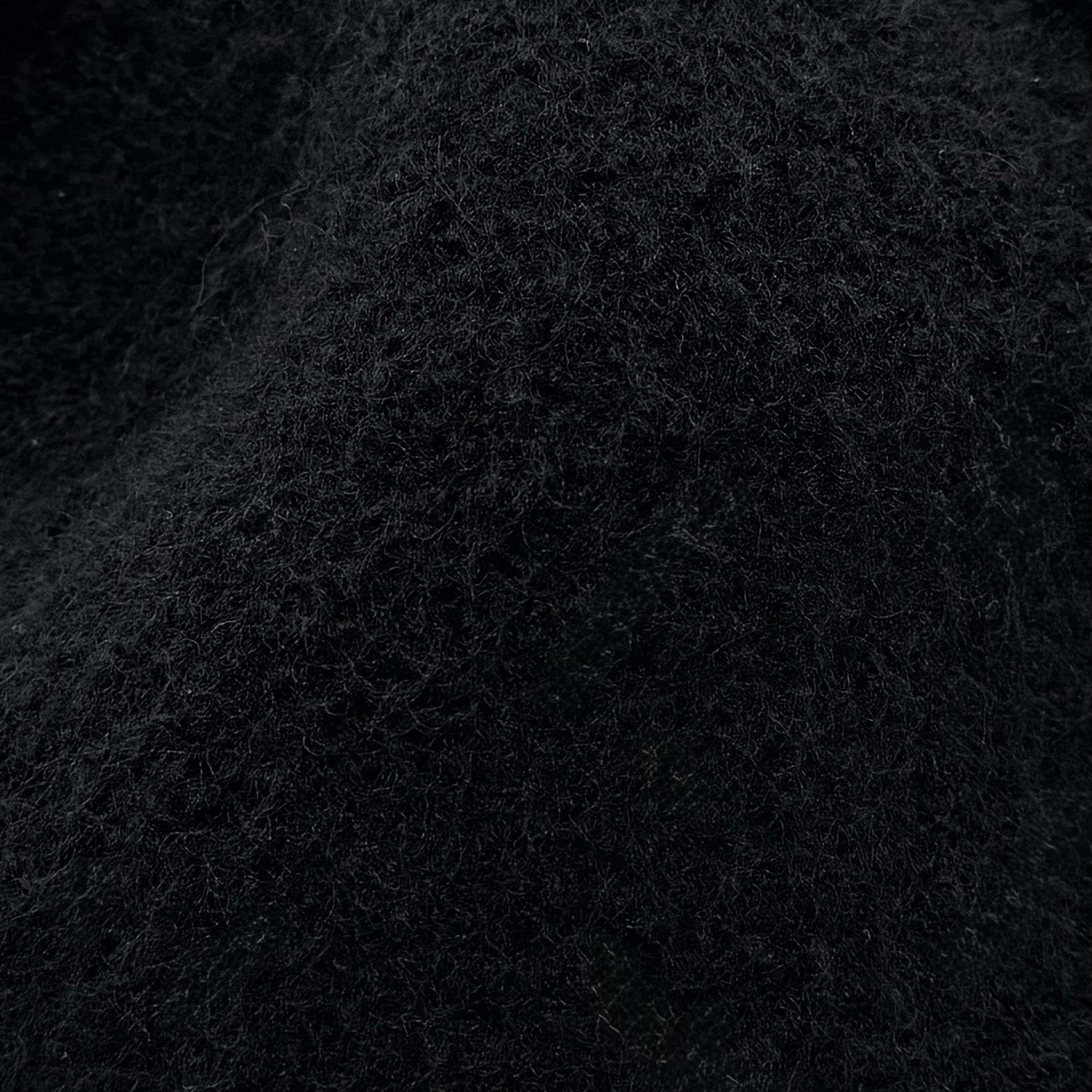 Bondon kids wool sauna hat in Jet, texture view