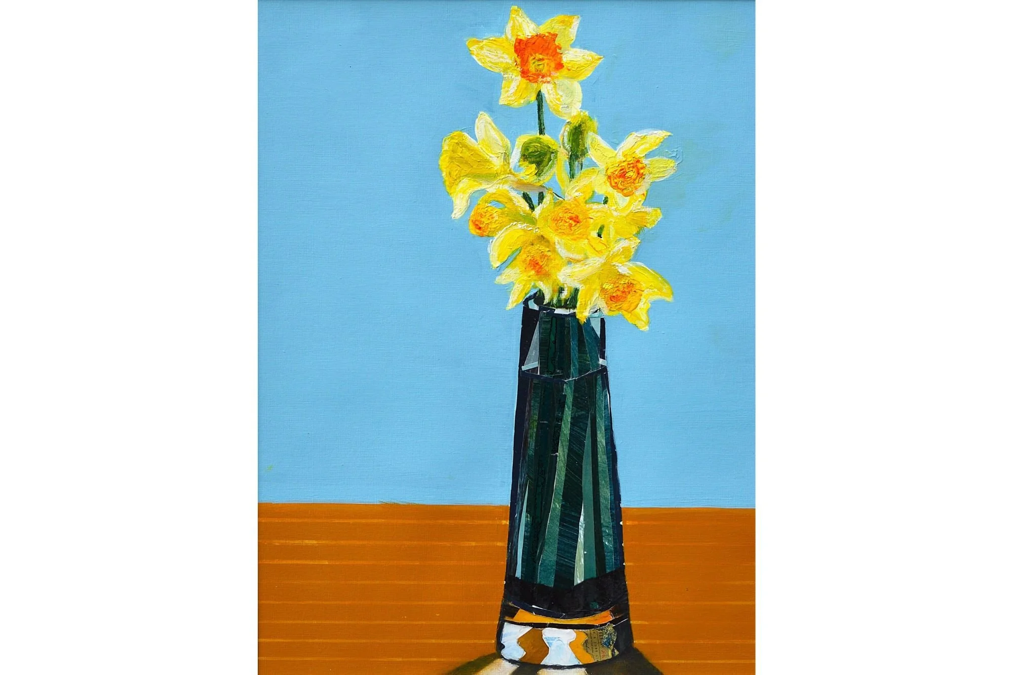 Daffodils in glass vase