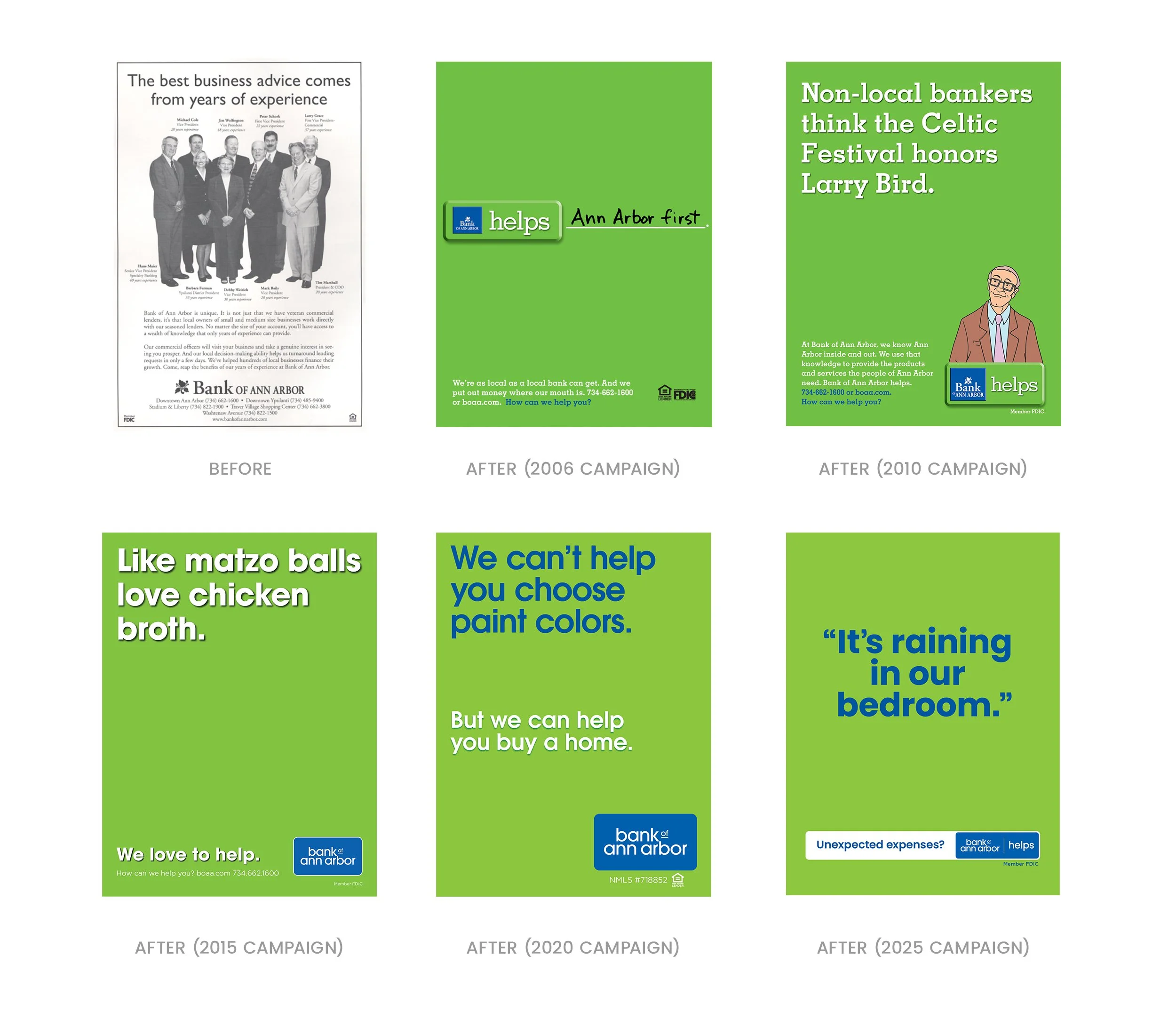 Bank of Ann Arbor campaigns before and after