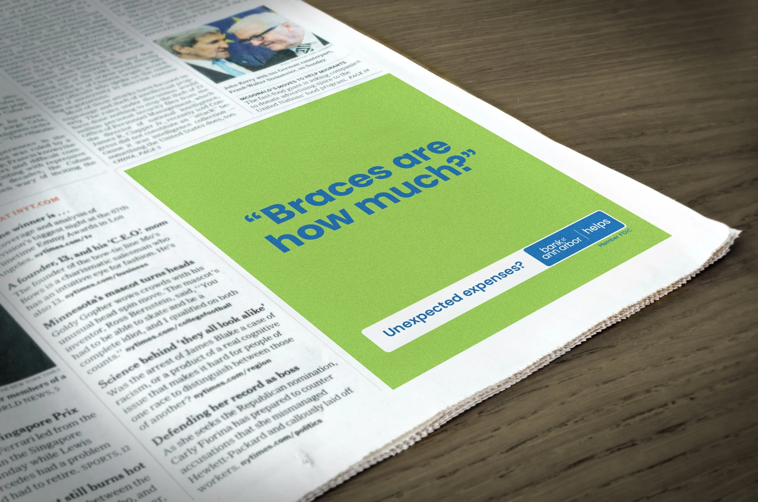 Bank of Ann Arbor newspaper ad