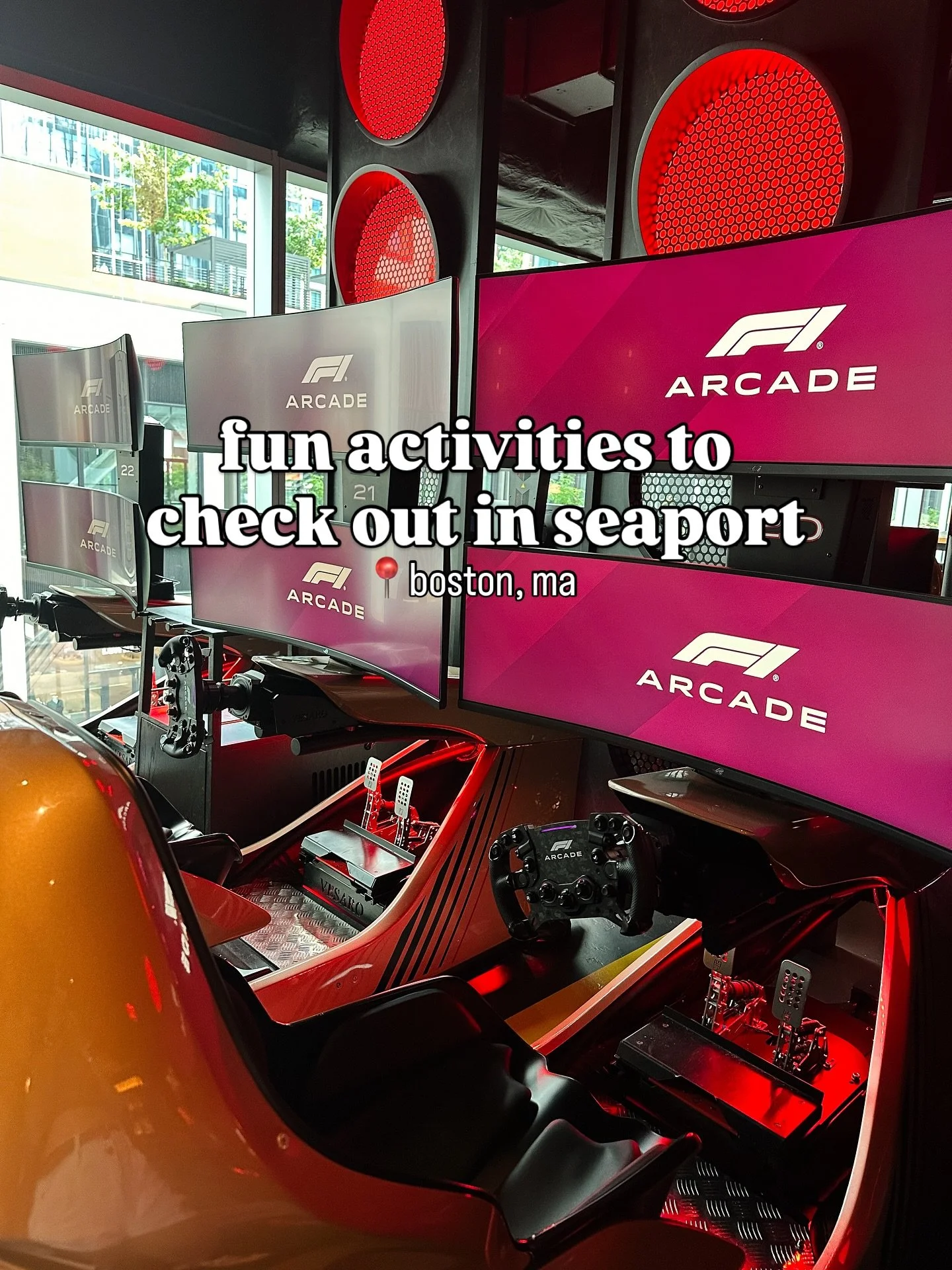 Here are some of my favorite activities in seaport 😎@discoverseaport is a hub for activity bars and other fun happenings in Boston. These are my go-to spots for double dates, meeting friends, after work outings, family time, etc!! @f1arcadeusa @wear