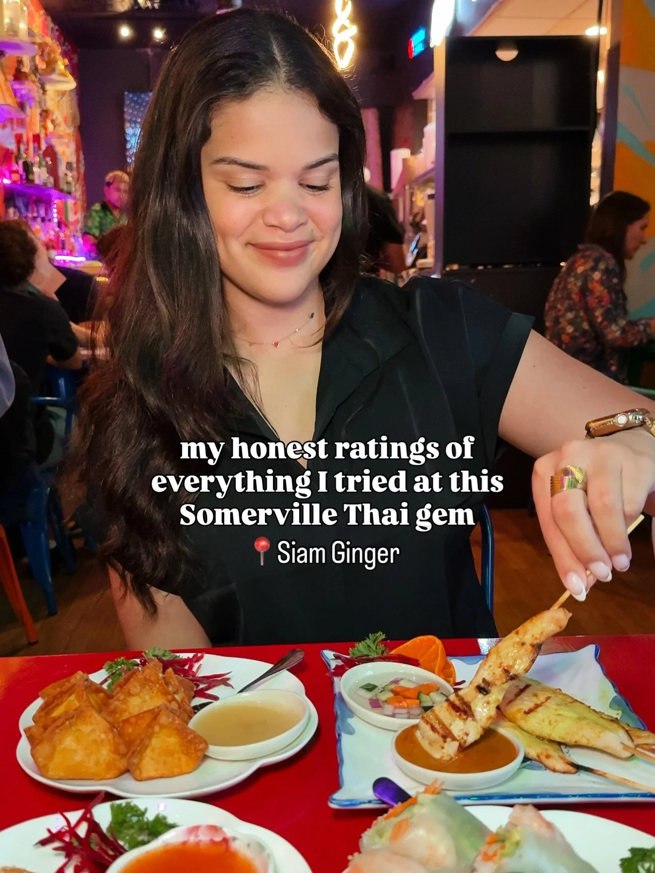 RATING THAI FOOD 😋🇹🇭 here&rsquo;s everything I ate and drank at @siam_ginger, a stunning and vibrant Thai Restaurant in Somerville just steps from Bow Market. Overall, this place was fantastic and I will definitely be returning ASAP - especially t