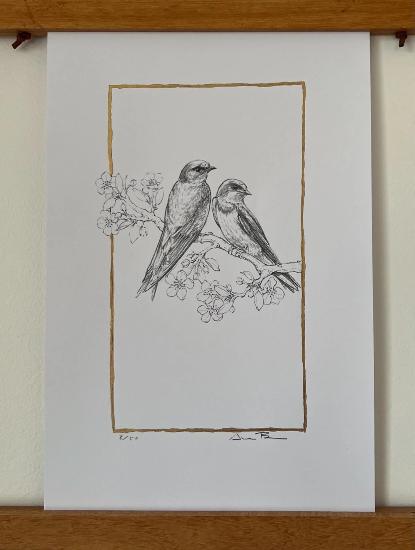 THE SWIFTS and THE BUSHTITS Available prints of original graphite drawings. Hand-painted with liquid gold leaf. Available for pick up, or shipped with (additional shipping cost). 30% of each purchase will be donated to @cwcwildlife ! DM me for orders