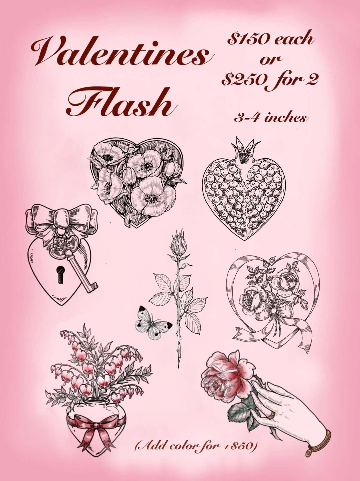 Valentines Flash! These will be available through the end of February. Limited availability, dm me to book! These will also be available at my Valentine&rsquo;s Day party on the 14th! ❤️&zwj;🔥
.
.
.
.
.
.

#engraving #engravingtattoo #pnwtattoo #bla