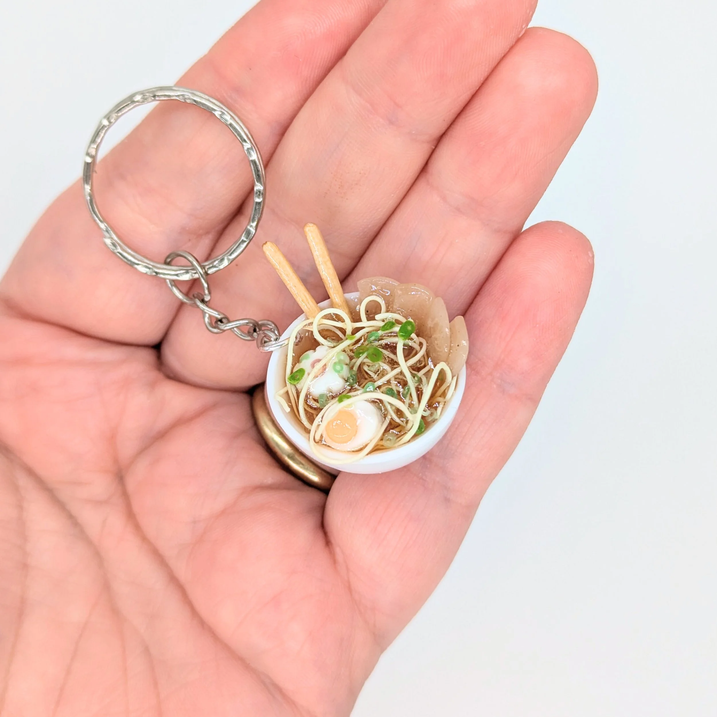 Customisable Ramen Bowl Keyring – Made from Polymer Clay and Resin