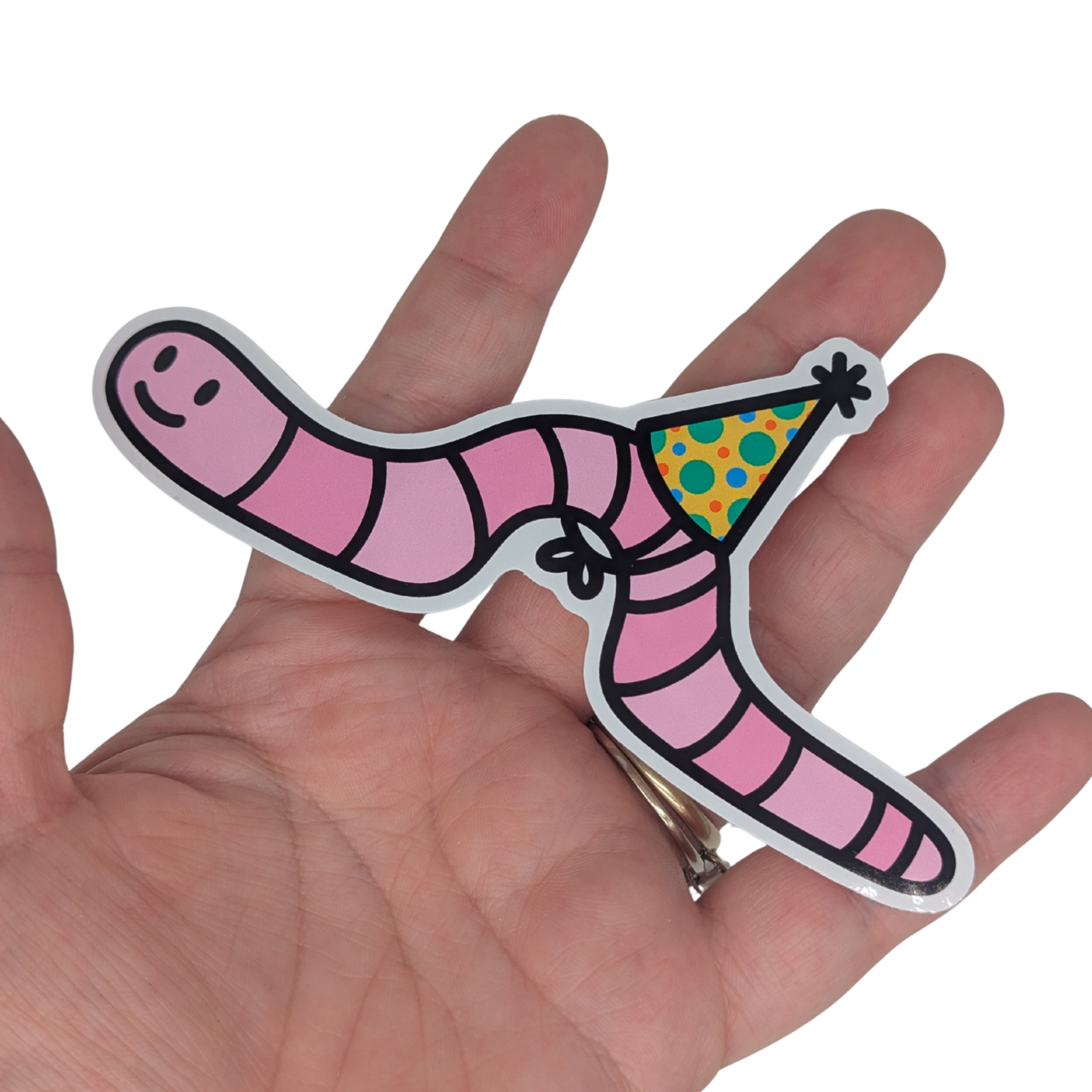 Party Hat Happy Wiggly Worm – Sticker