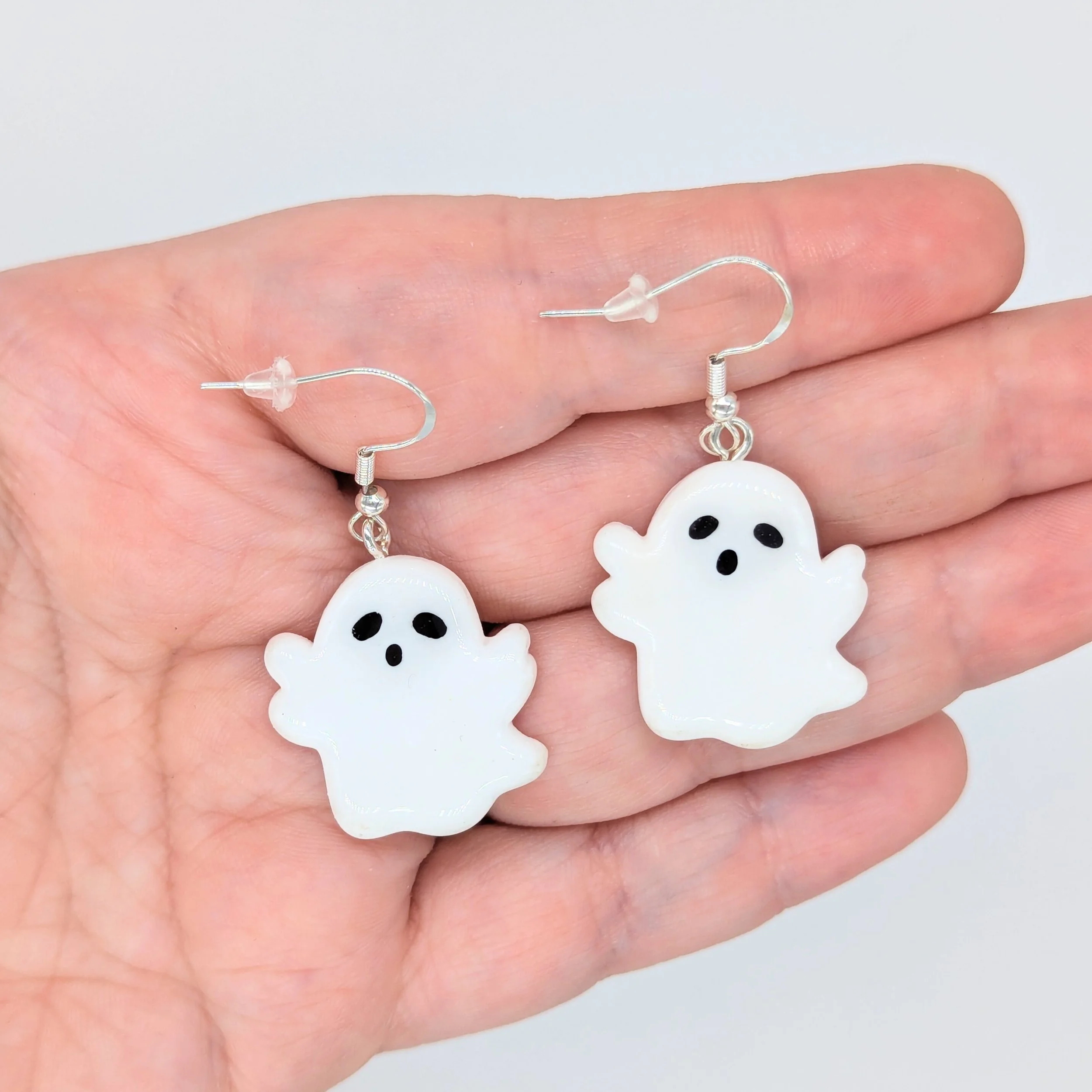 Cute Not-So-Scary Ghost Earrings – Sculpted From Polymer Clay