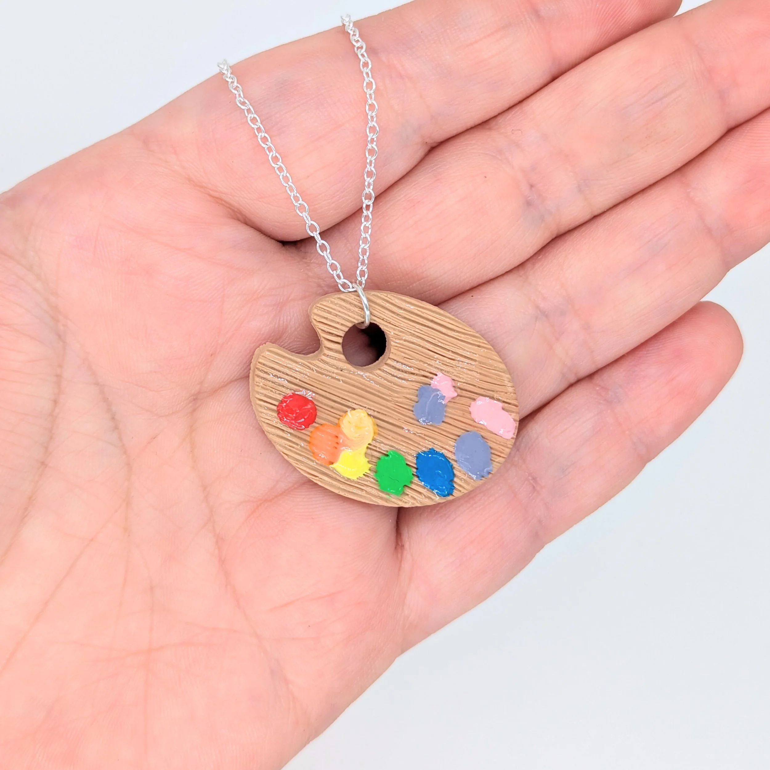 Artist’s Paint Palette Necklace – Sculpted From Polymer Clay