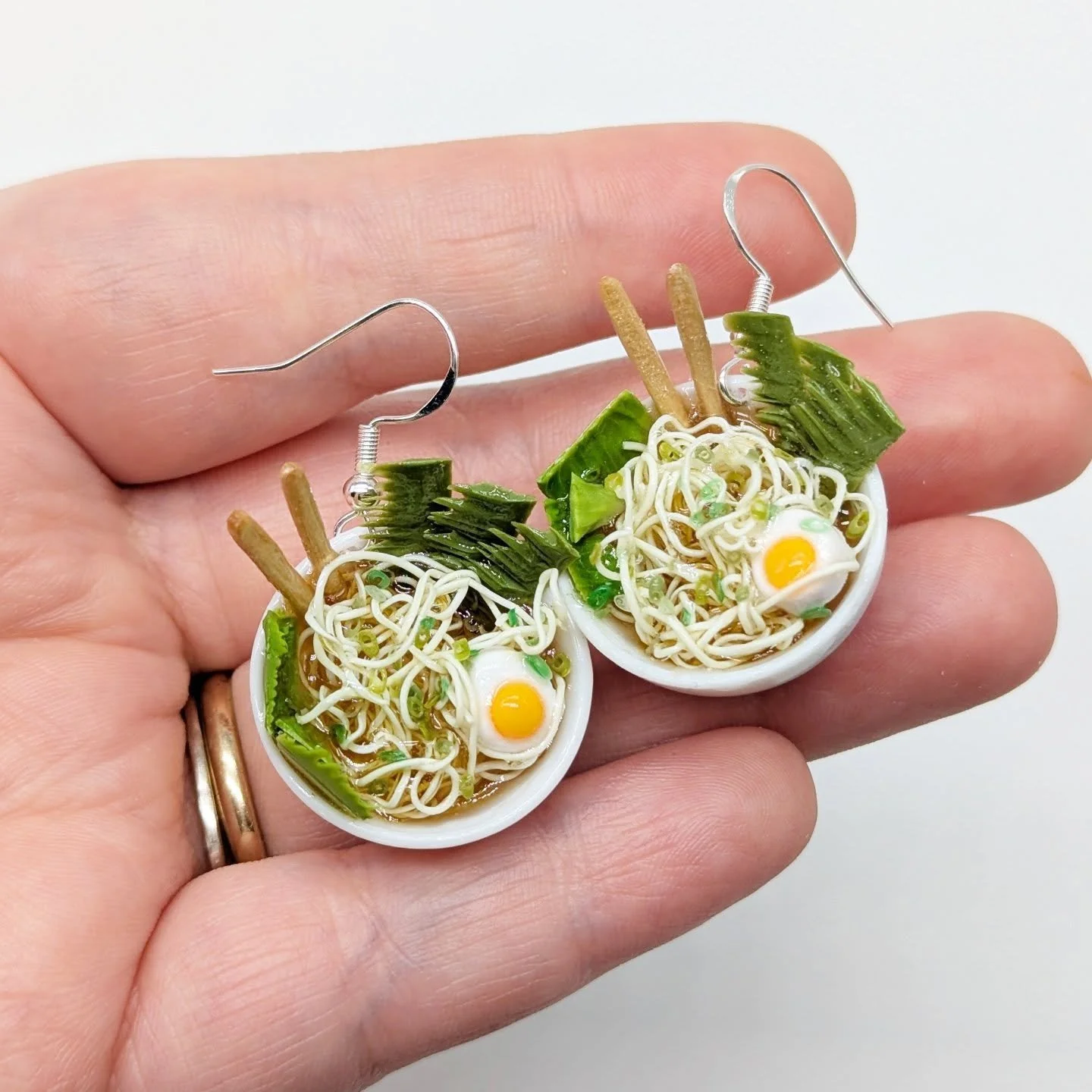 Customisable Ramen Bowl Earrings – Sculpted From Polymer Clay and Resin