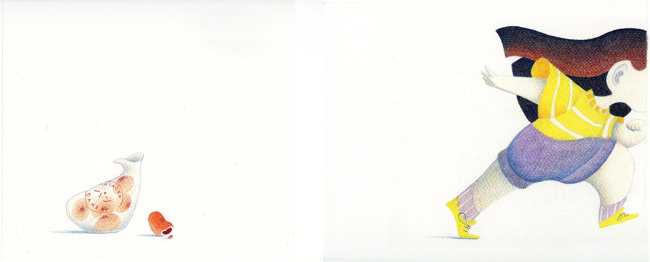 A spread from my project "Suzuna In Center Field"