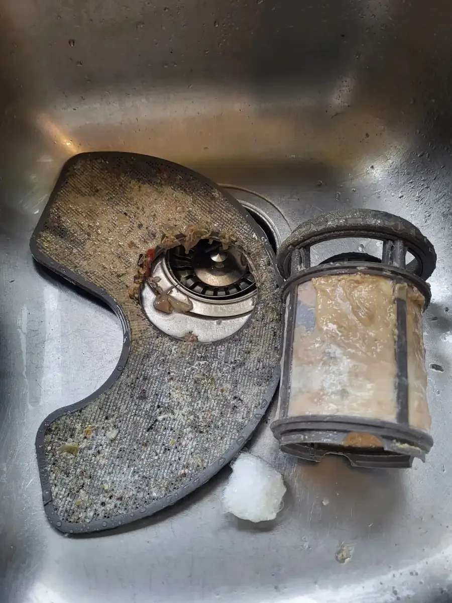 clogged dishwasher filter