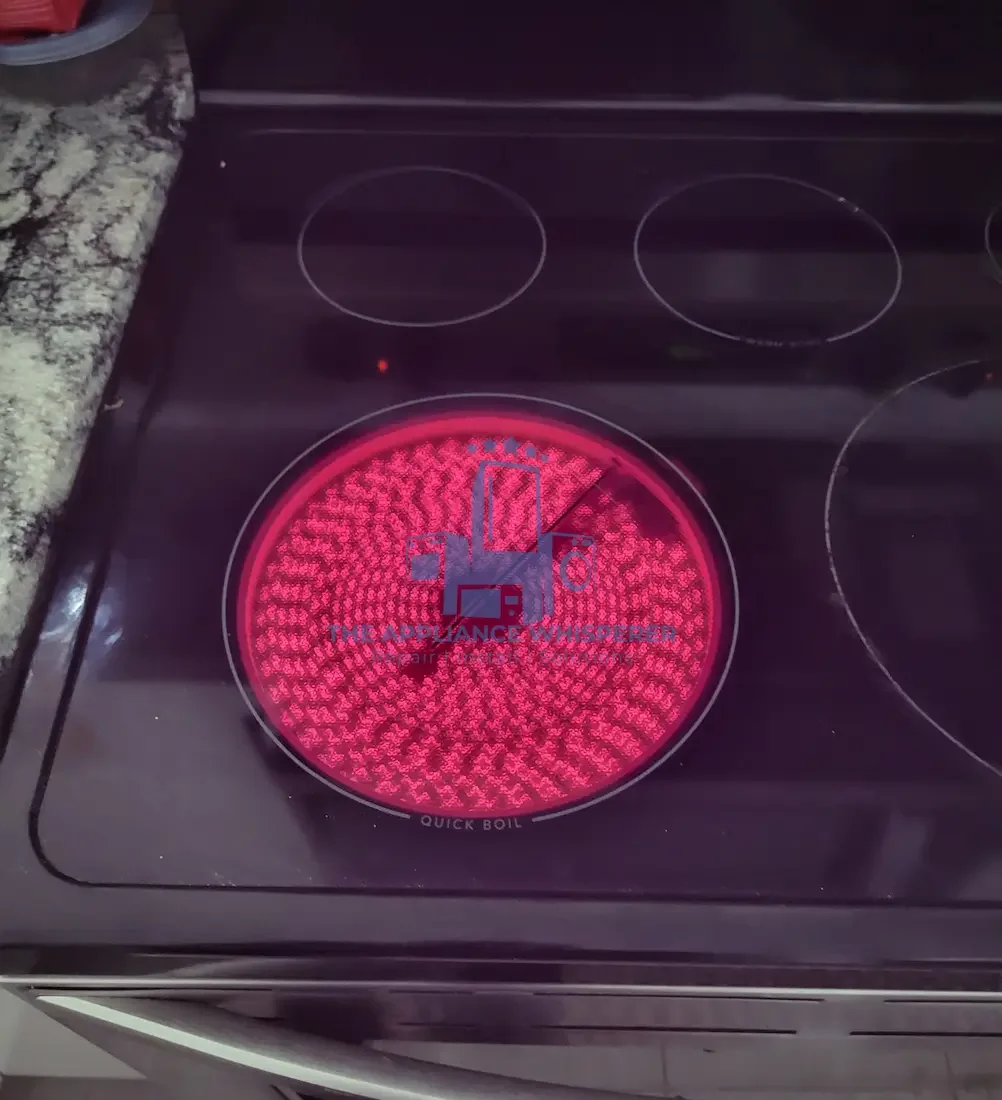 Electric stovetop with an active burner