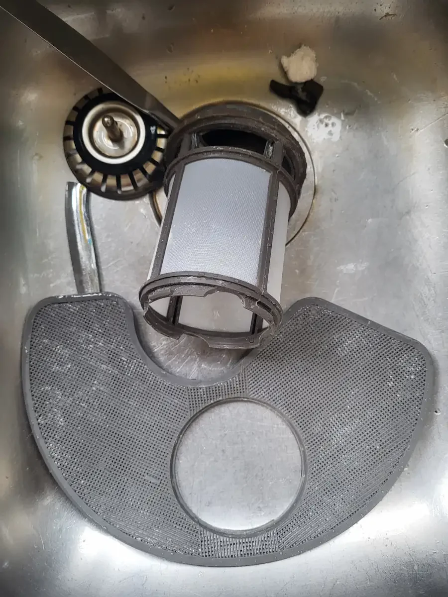 cleaned dishwasher filter