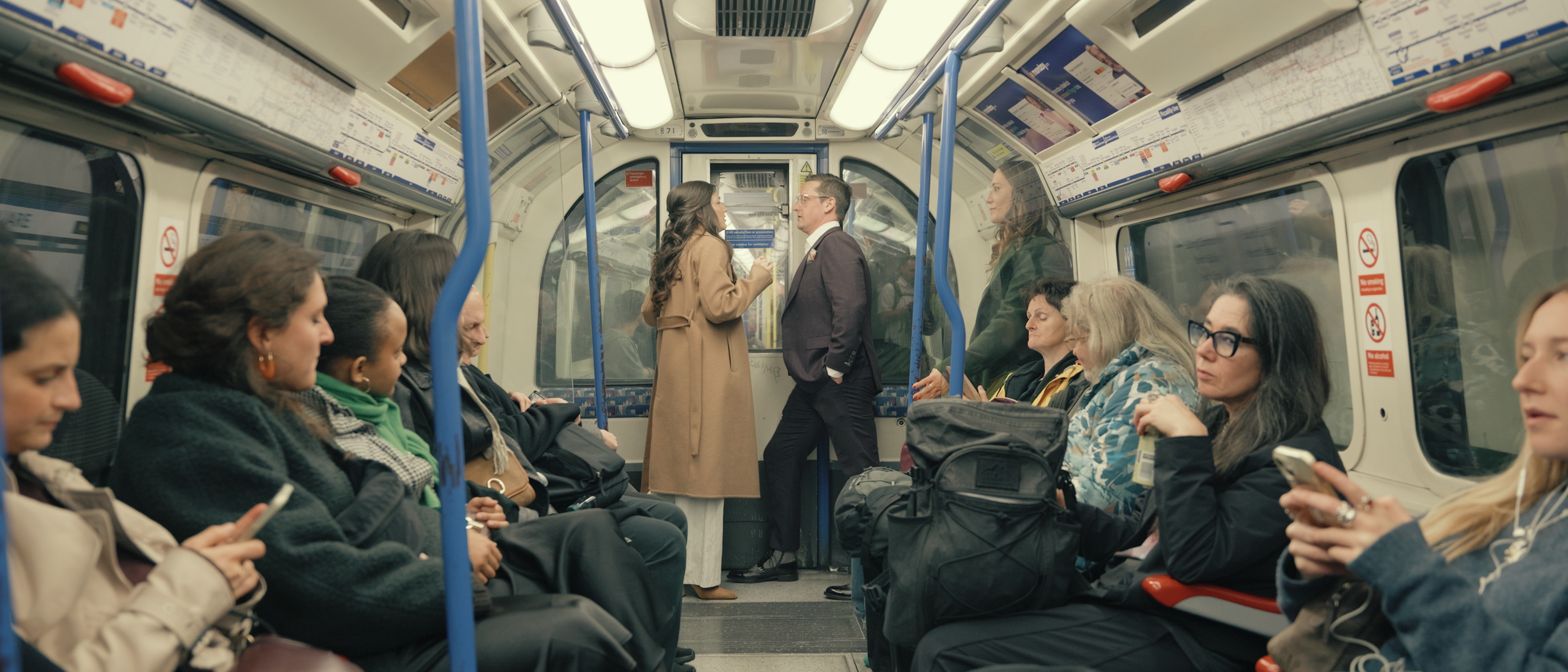 Bride and groom eloping in London captured in a natural documentary style